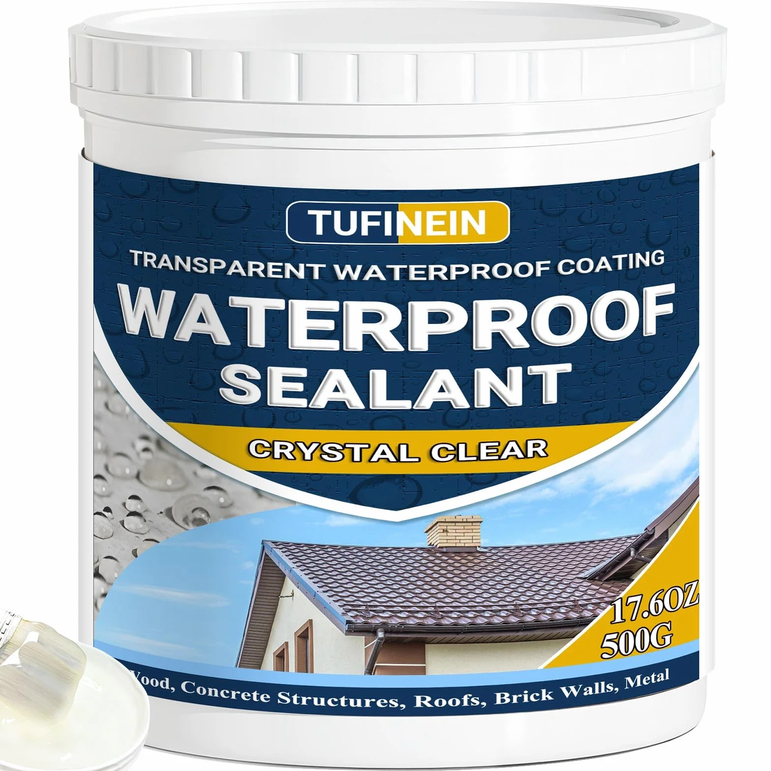 Agent de Revêtement Imperméable Transparent, 500G Liquide d'Étanchéité Transparent Fuite Réparation Étanchéité Intérieure et Extérieure Agent Anti-Fuite Étanche
