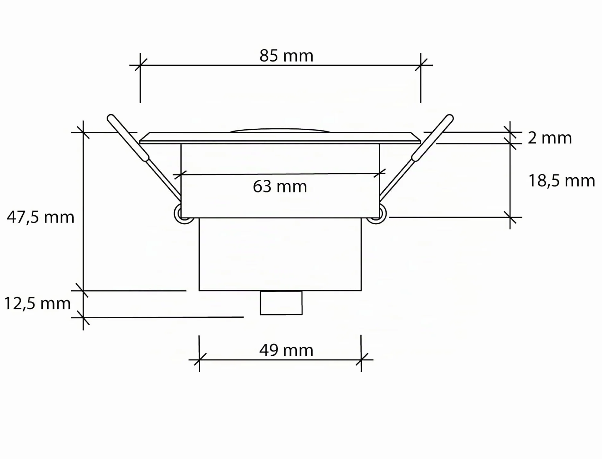 SEBSON Détecteur de Mouvement Intérieur Encastré pour Montage Plafond - programmable, Portée 8m 360°, Compatible LED, orientable, Capteur PIR, 3 Fils