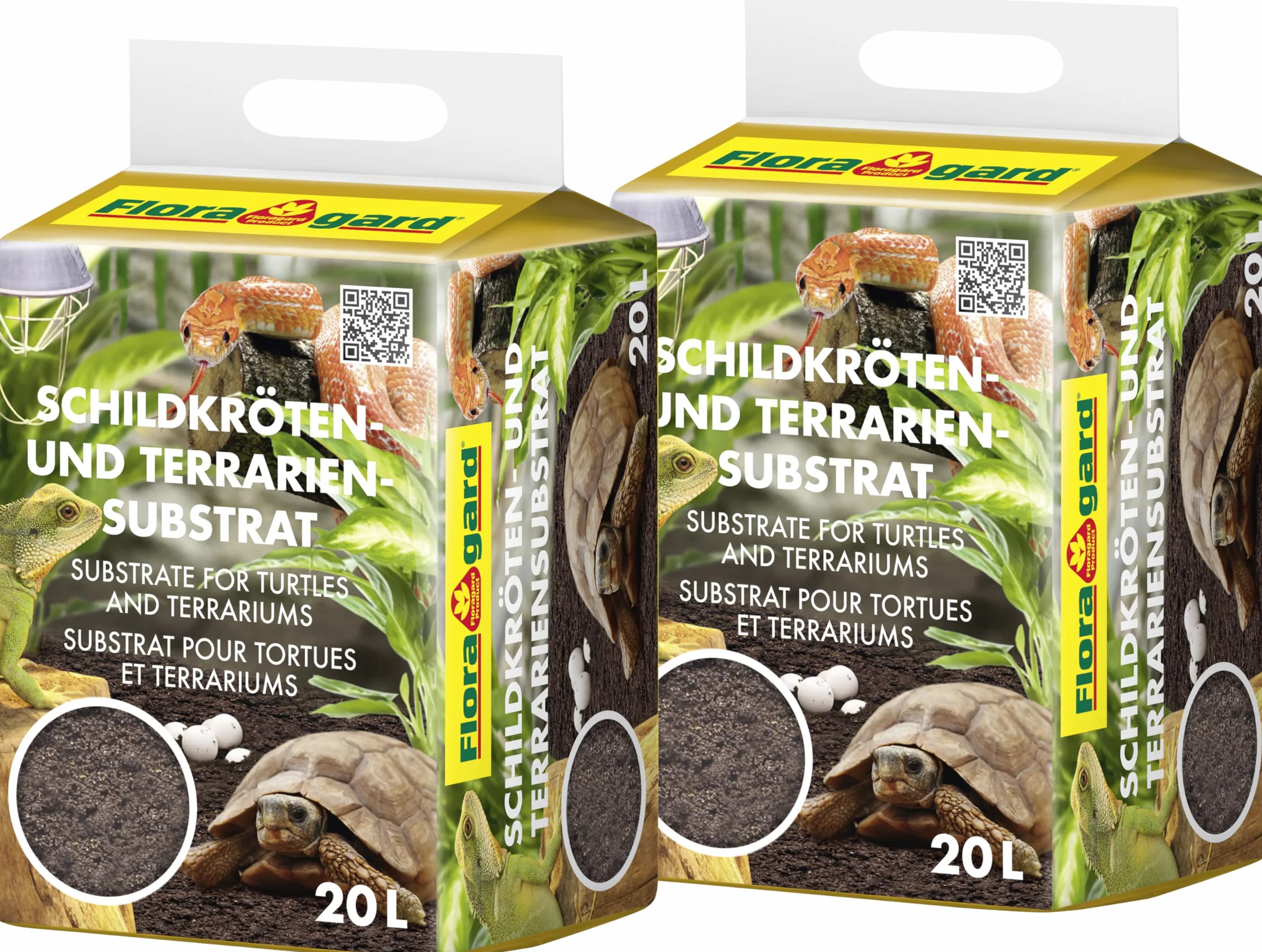 Floragard Terreau pour Tortues Substrat Terrarium Litière Reptiles 2x20 litres