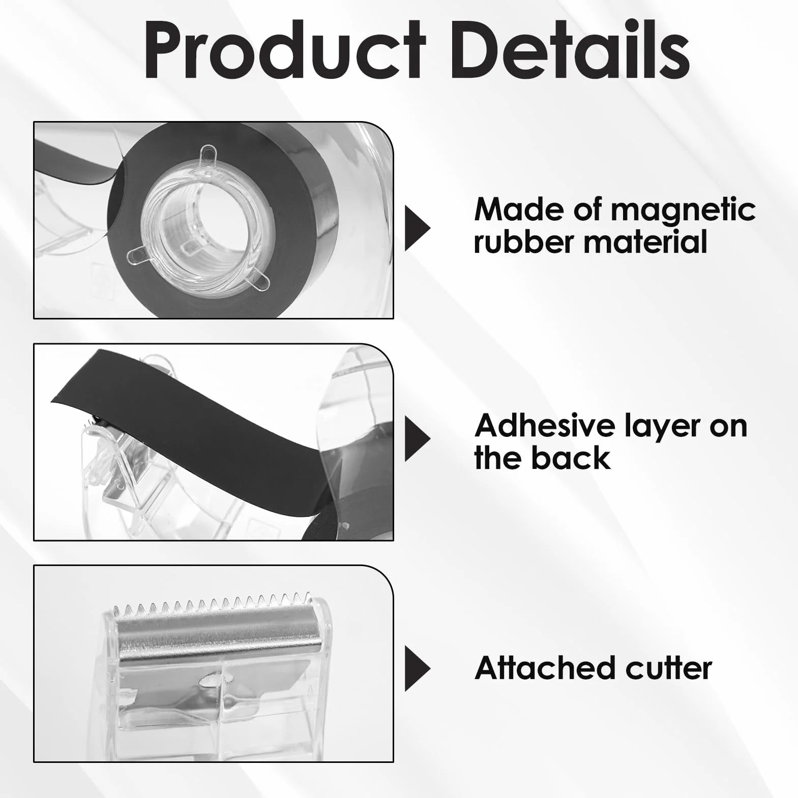 Bande Magnétique Autocollante avec Dévidoir 19 mm x 5 m Bande Magnetique Adhesive Forte à Découper pour Photos Cartes Notes Affiche, Ruban Aimanté Adhésif Multi Usage pour Objets Légers