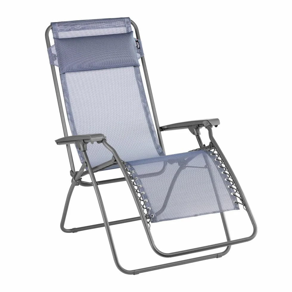 Lafuma Fauteuil Relax Zéro Gravité RT 2 Chaise Longue Pliante Toile Batyline Bleu Ocean