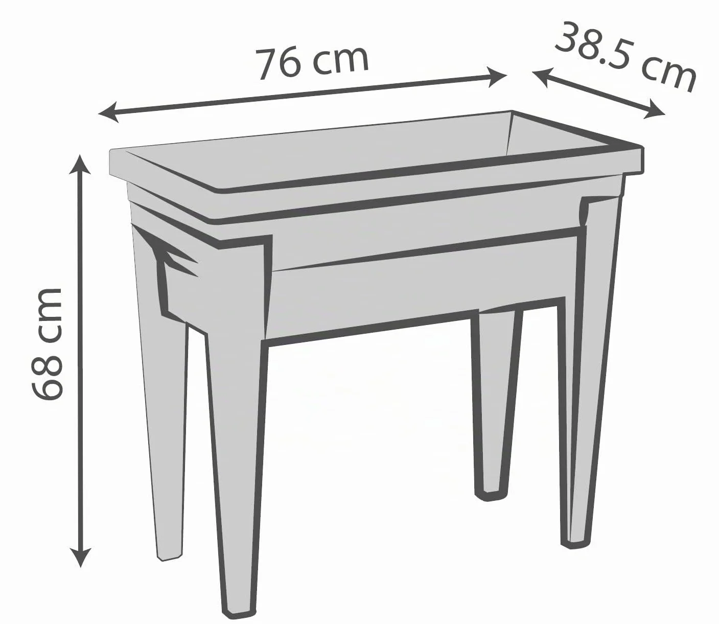 Espace Potager Veg&Table City 57 L Zone Rétention d'Eau 76 x 38,5 x 68 cm Gris anthracite