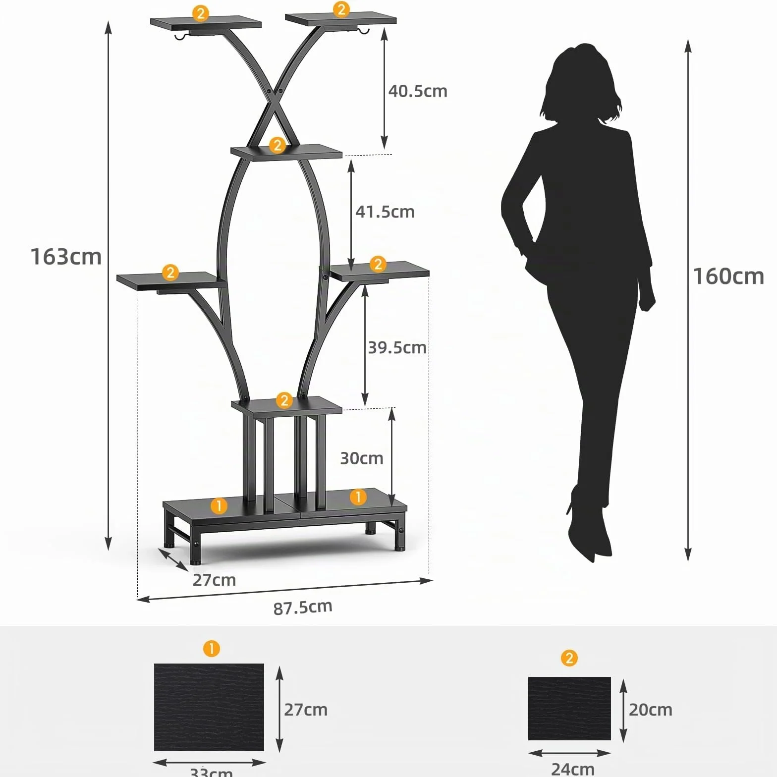 Mutool Support pour plantes d'intérieur avec lampes de culture, étagère 163 cm, support d'angle peu encombrant