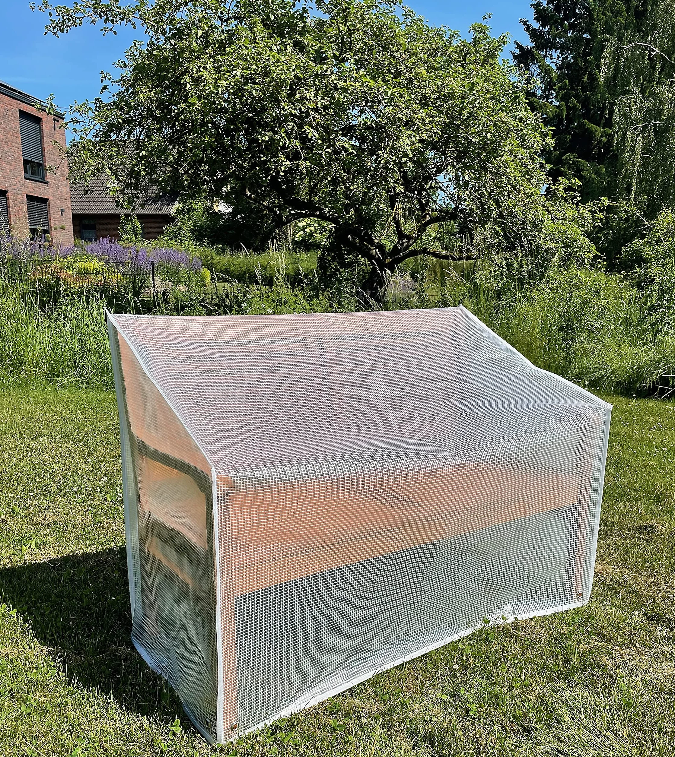Housse de protection pour banc de jardin étanche résistante UV vent 4 places 190x66x63/89 cm