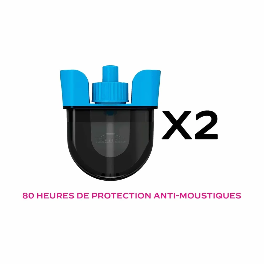 THERMACELL Recharge Liquide Anti Moustiques et Moustiques Tigres 29m² Compatible Boucliers 80h Inodore Pack 2 Unités