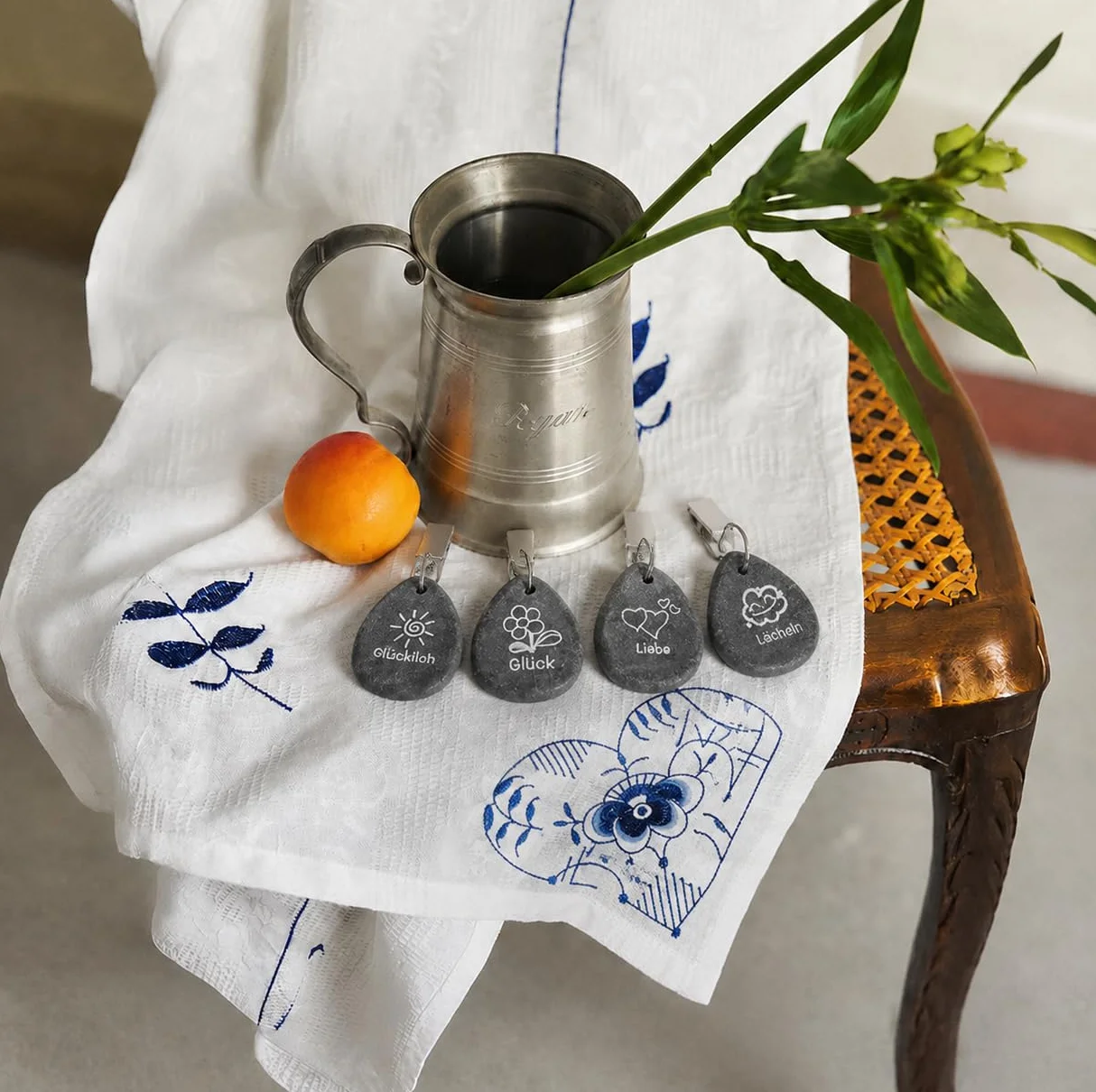Attache Nappe Anti-Vent Imperméable 8 Pièces Poids de Nappe en Marbre Naturel Gris à Motifs
