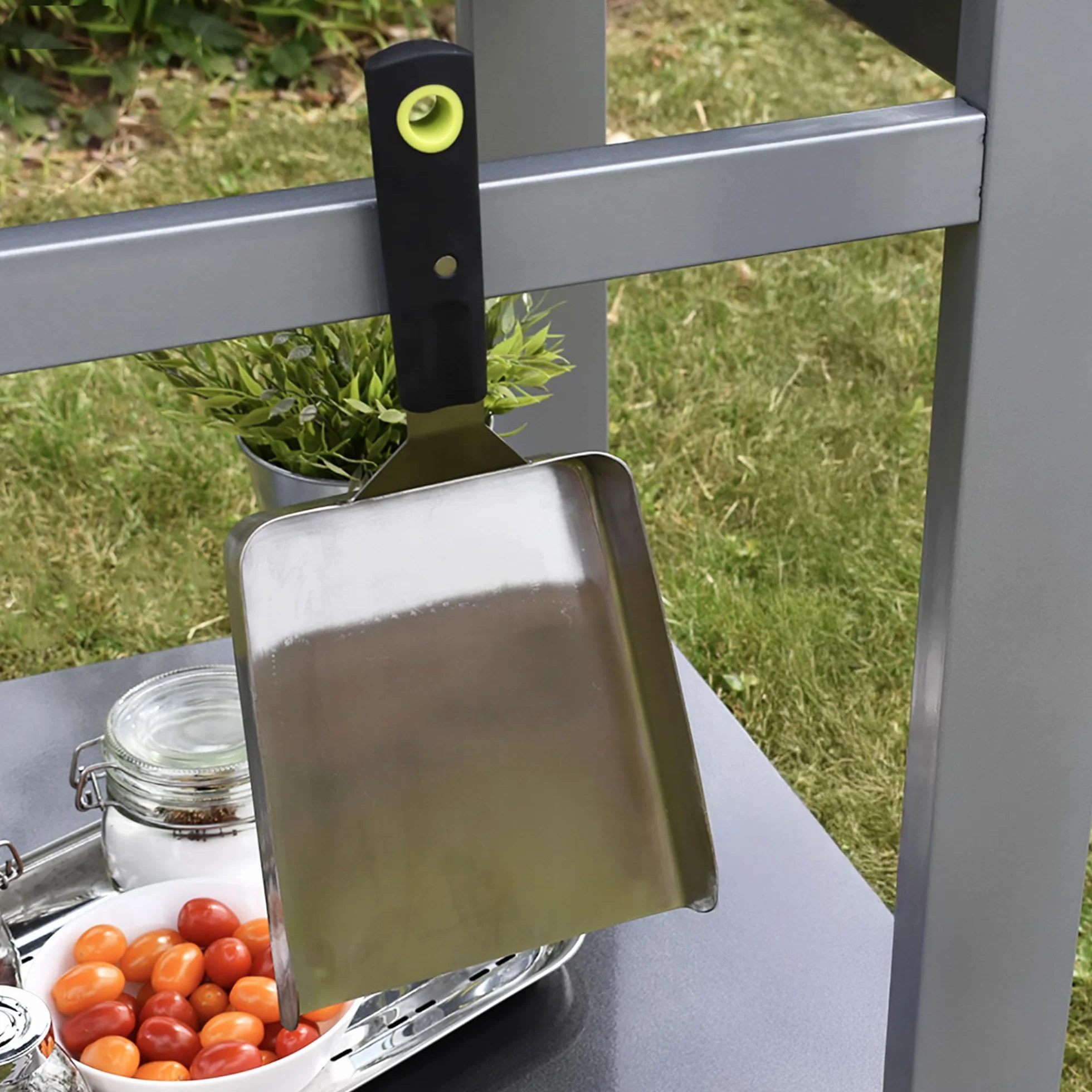 Spatule en Inox Cook'in Garden avec Manche Aimanté AC177 31x16x7,5cm pour Plancha Barbecue