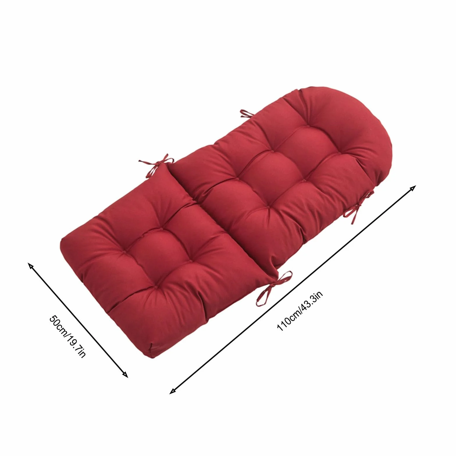 Coussin Chaise Extérieur Imperméable pour Rocking Chair et Balançoire avec Dossier, Wine Red