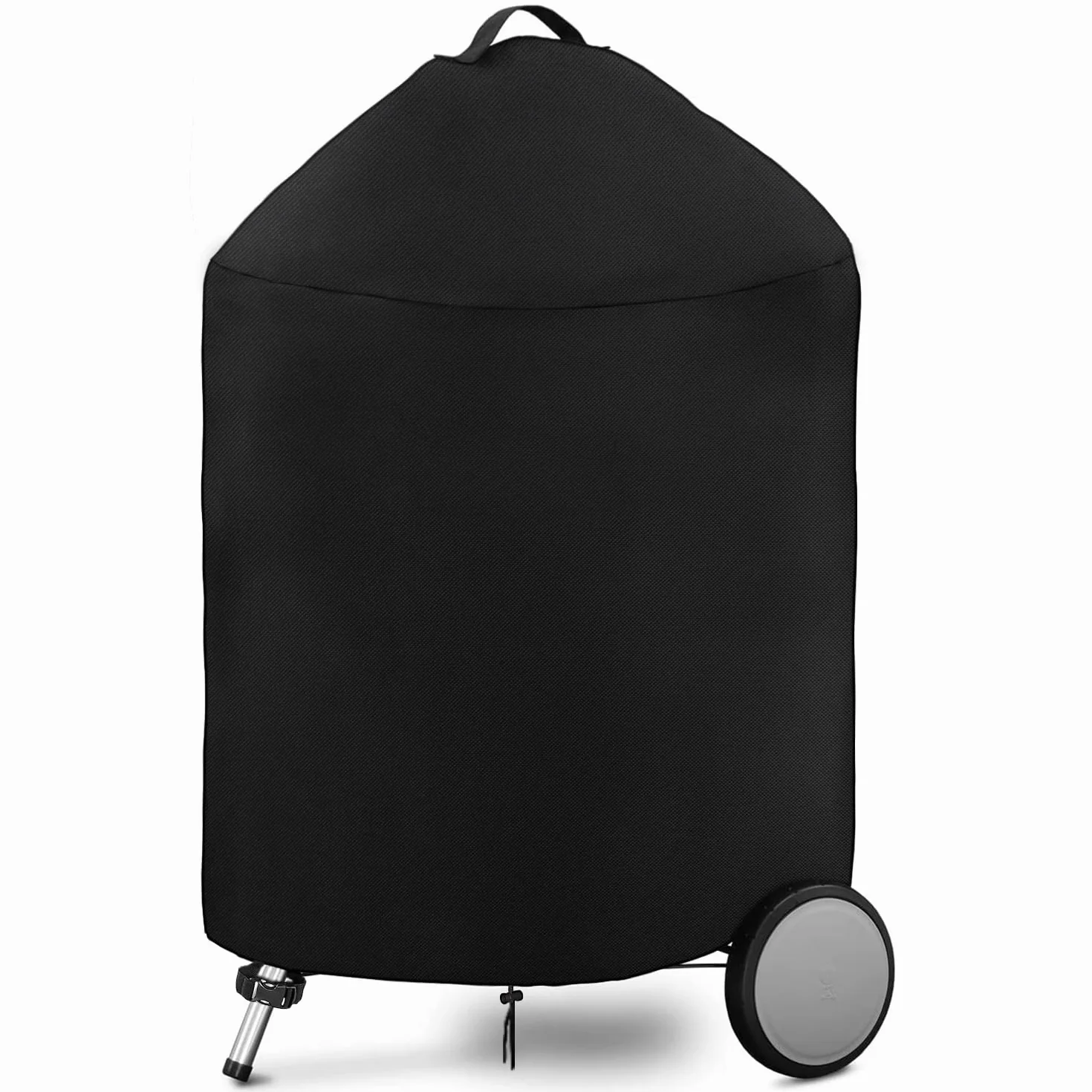 Housse Barbecue Rond Exterieur Imperméable 420D Oxford Anti-UV Protection Grill avec Poignées 71x68cm Noir