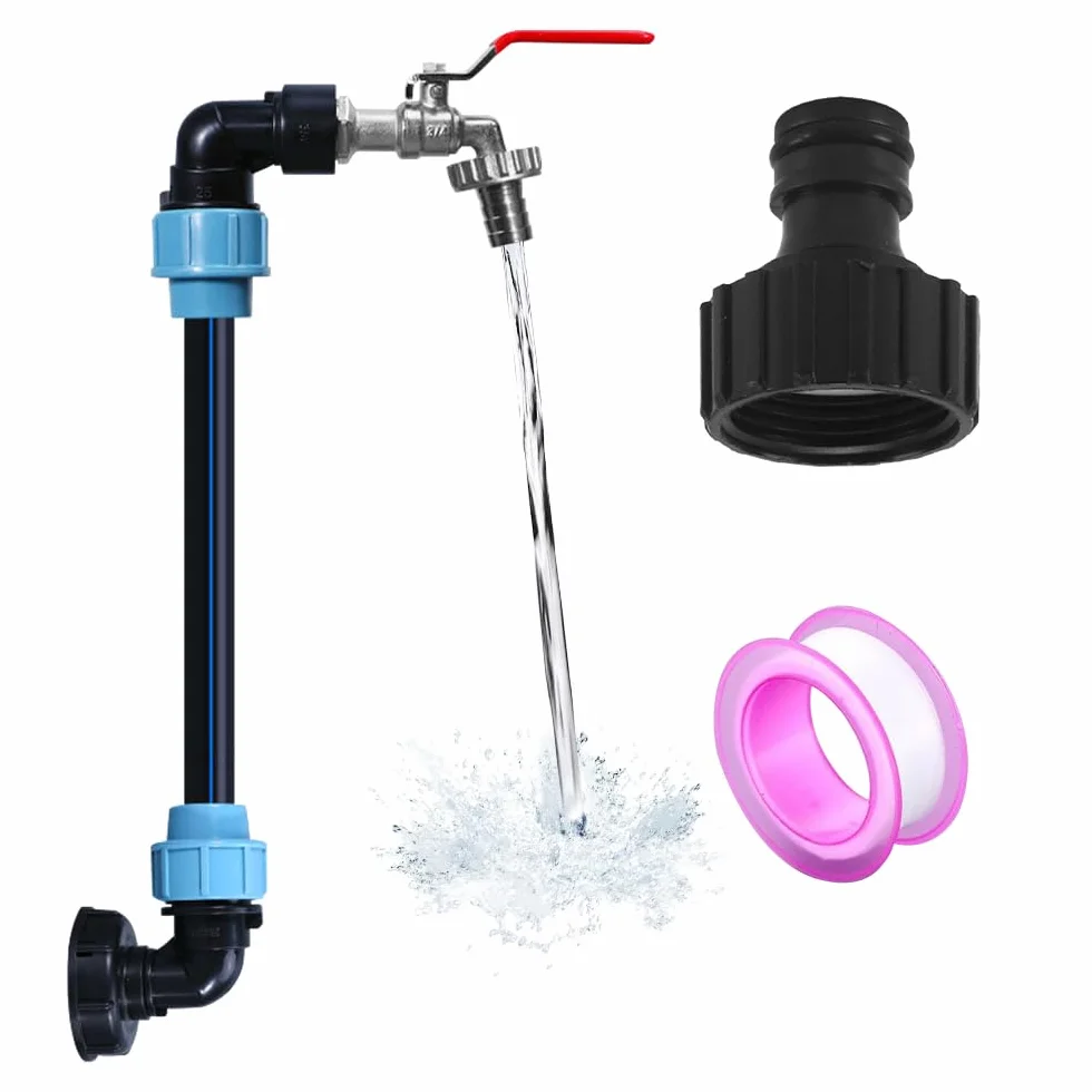 Adaptateur IBC Col de Cygne Laiton Raccord S60x6 3/4 Étanche Robinet Cuve 1000L Plastique