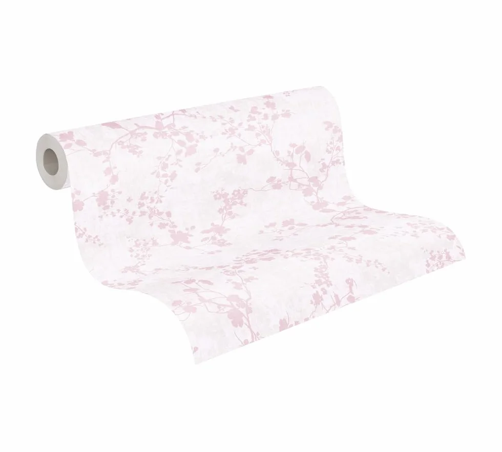 A.S. Création papier peint intissé à motif pour enfants en crème, rosé – papier peint avec branches 10,05 x 0,53 m – 770791