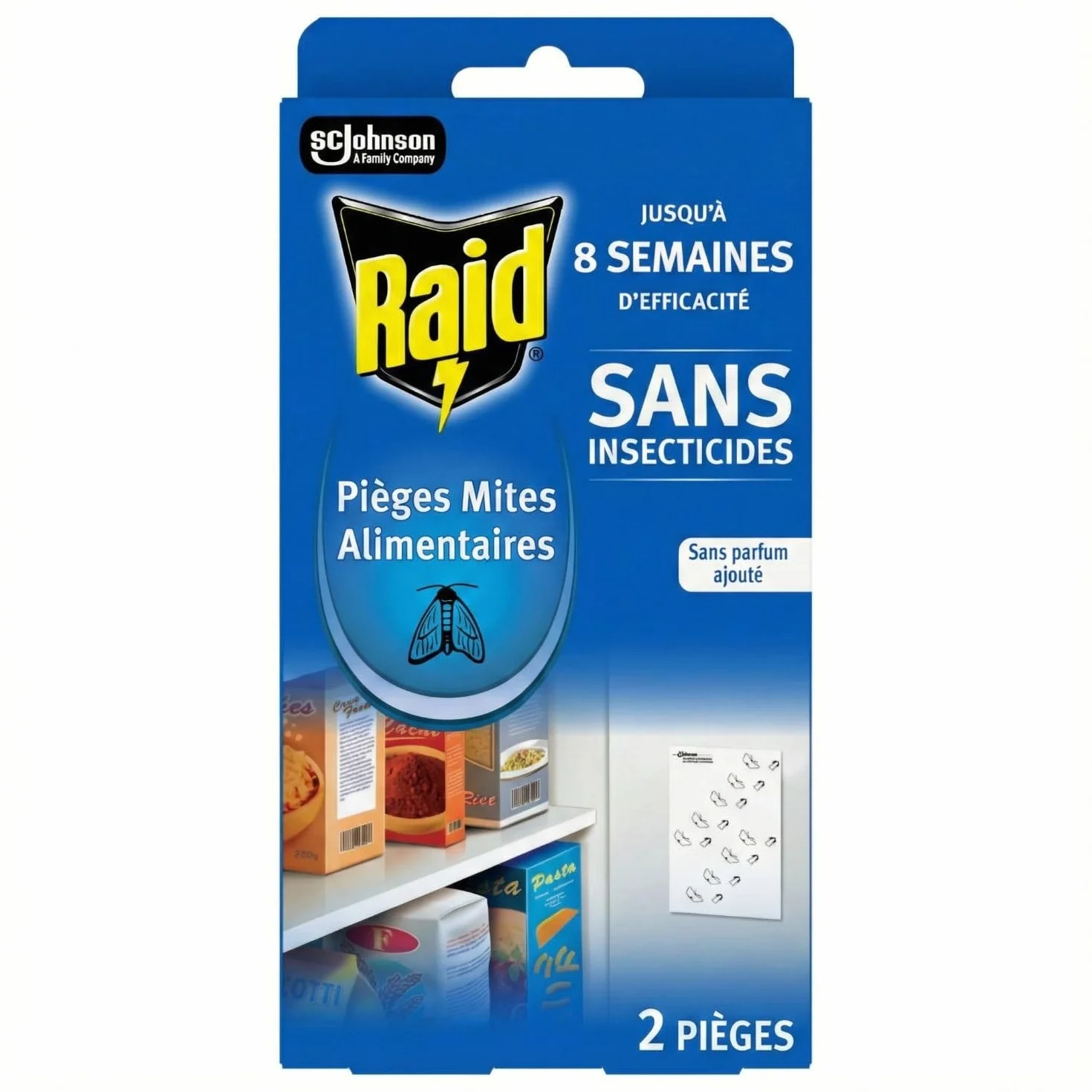 Raid Piège Mites Alimentaires Anti-Mites 2 Pièges 8 Semaines
