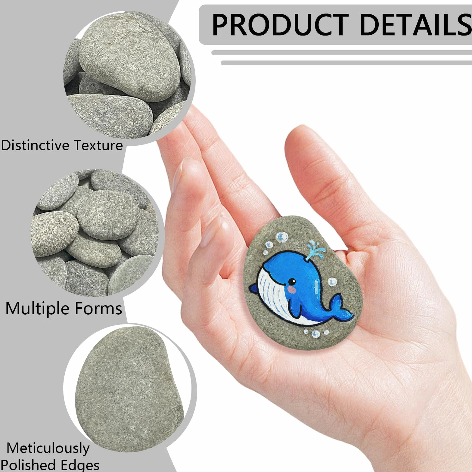 Galets Plats à Peindre 25 Pièces 4-6 cm Pierres Naturelles Lisses pour Peinture Décoration Aquarium Jardin DIY