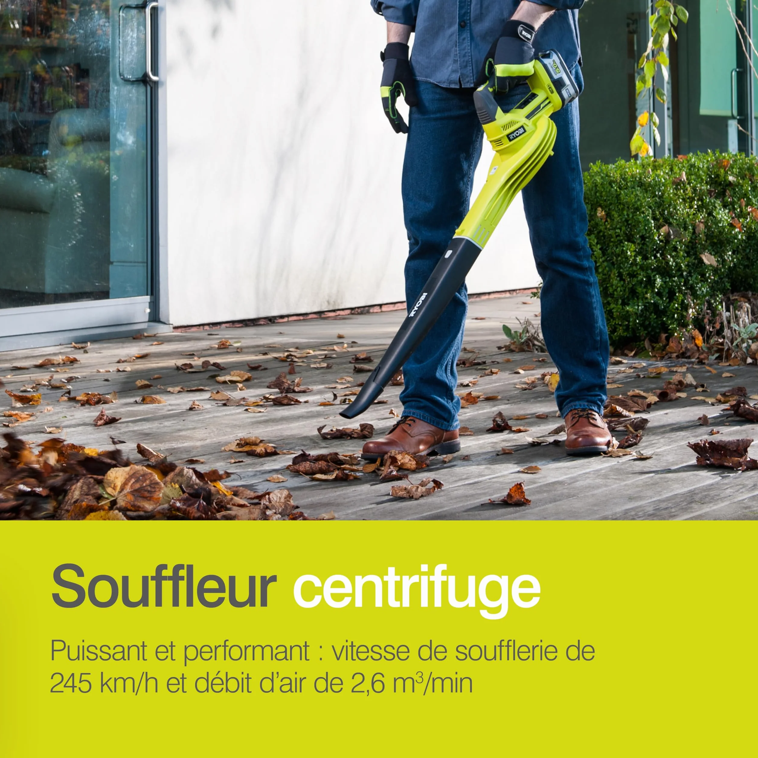 RYOBI Souffleur sans Fil 18V One+ OBL1820S 245km/h Léger Compact