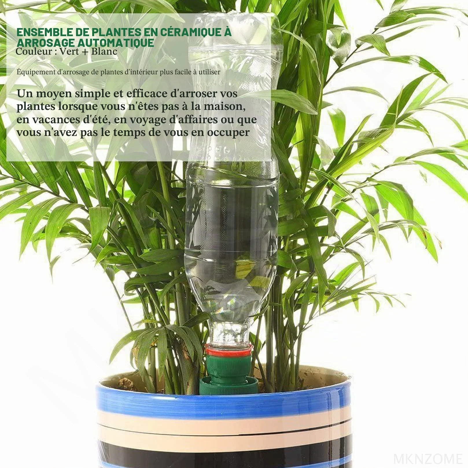 Arrosage Goutte à Goutte en Céramique 4 Pièces Système d'Irrigation Automatique pour Plantes Jardin