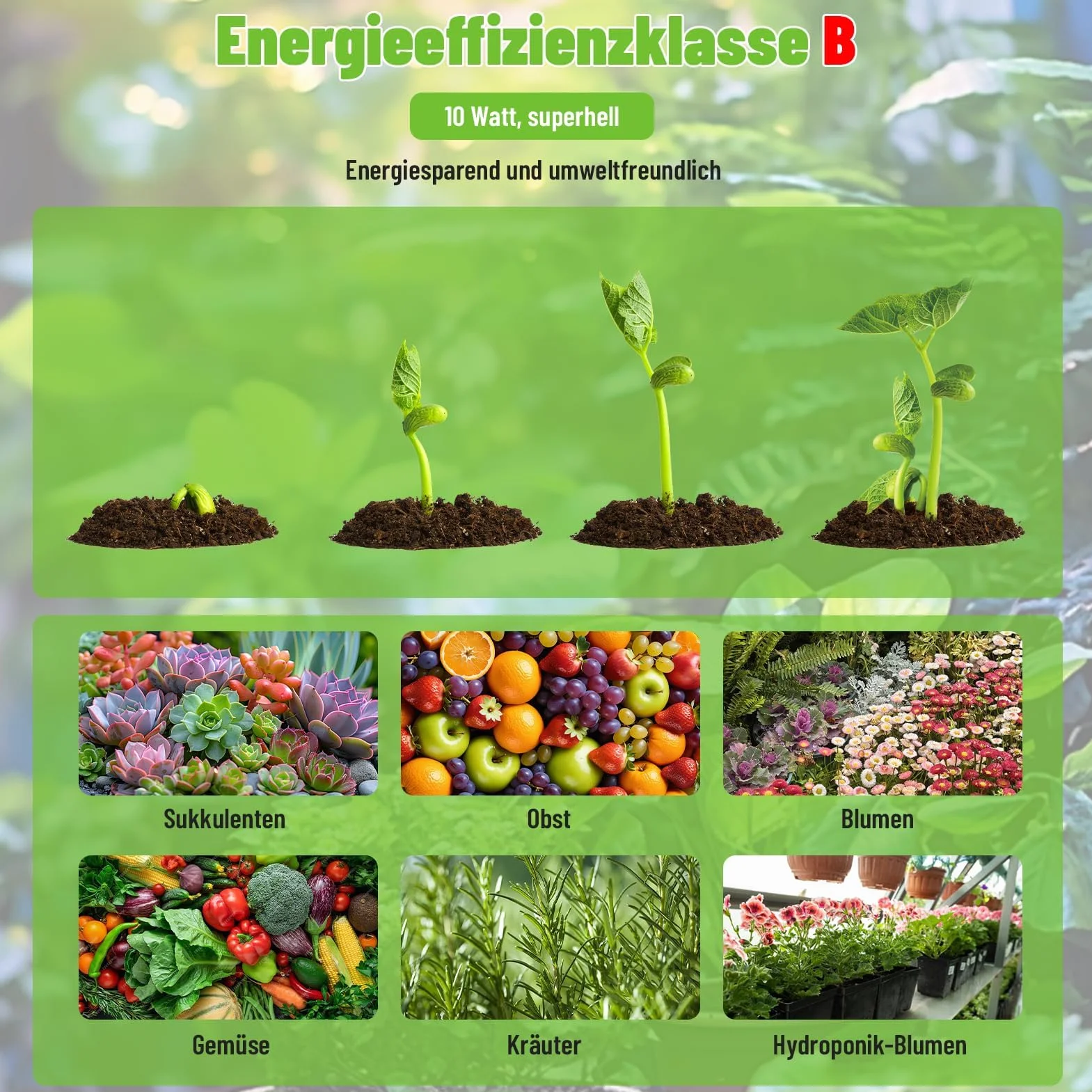 Lampe Horticole LED 540 LEDs Spectre Complet 4 Pack avec Minuterie 3/9/12h 10 Types de Luminosité