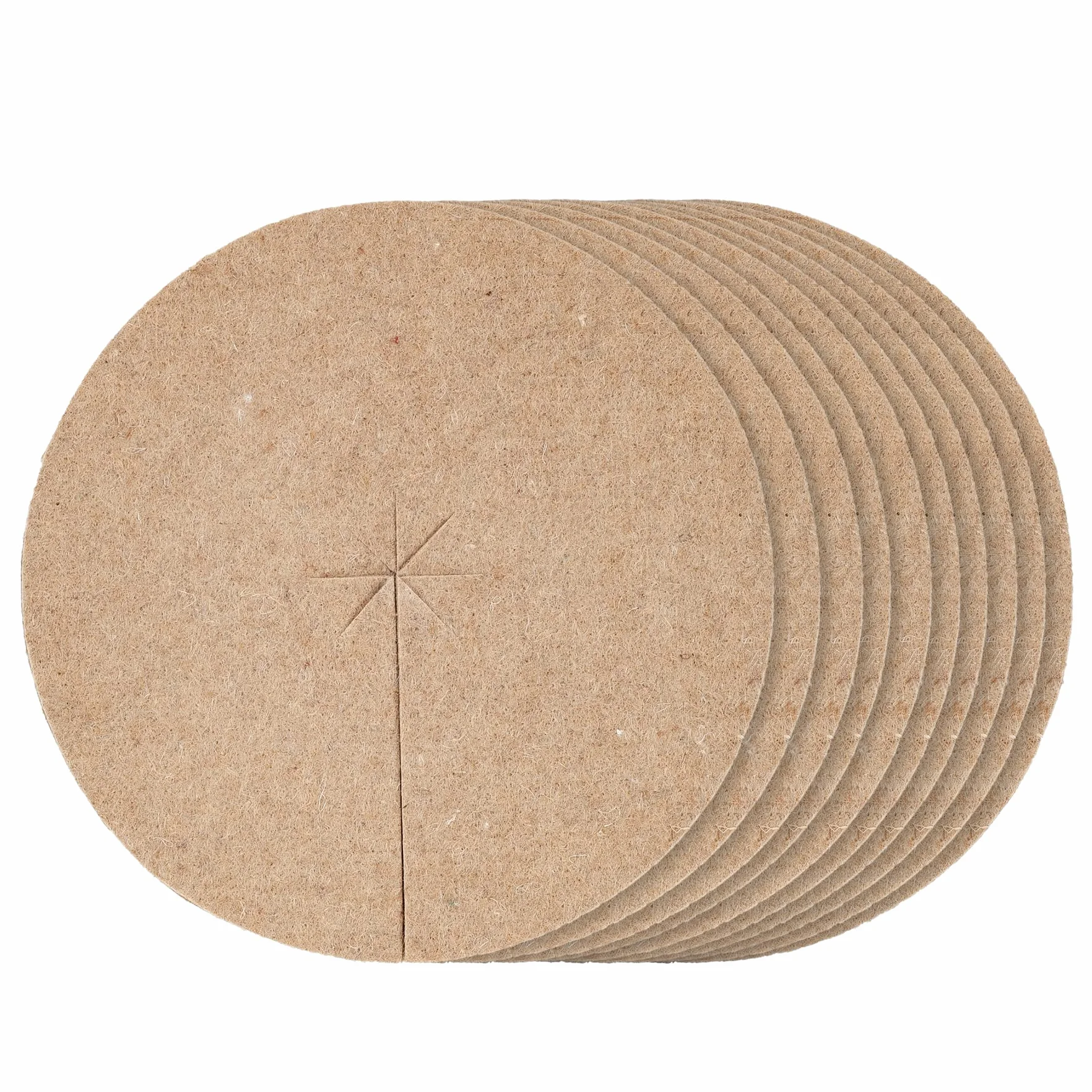 La cordeline Lot de 10 Disques de Paillage Feutre de Jute 700gr/m² 30cm Naturelle