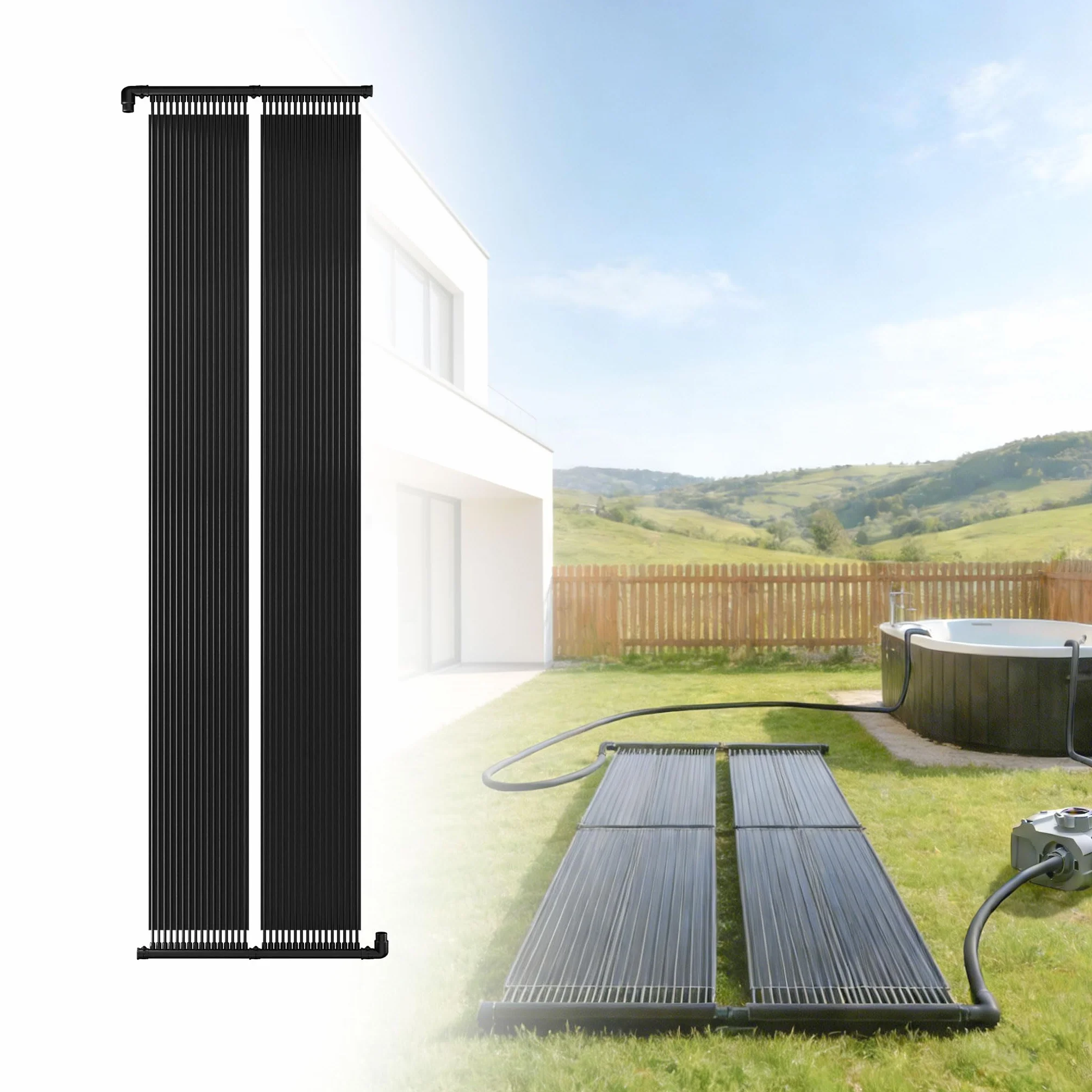 Panneau solaire pour piscine 400x70 cm chauffage solaire plastique résistant aux UV