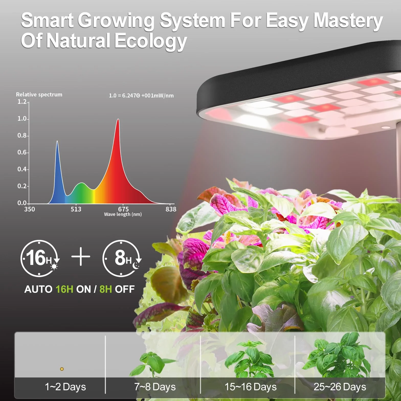 Systèmes de Culture de Jardin d'intérieur LED 17 W Minuterie Automatique Pot de légumes