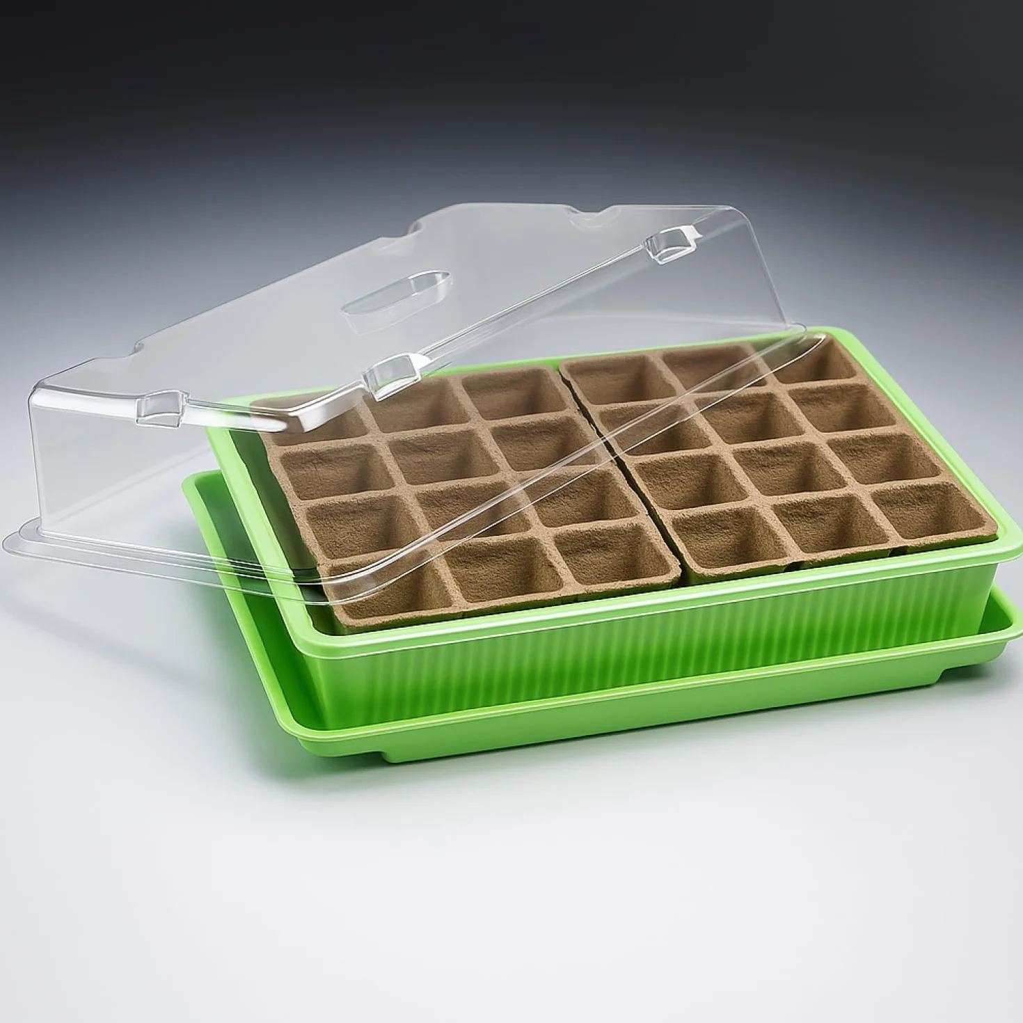 com-four® Serre d'intérieur pour semis - Kit de Culture 48 Plantes - Bac de Plantation 27 x 19 x 11 cm 2 pièces