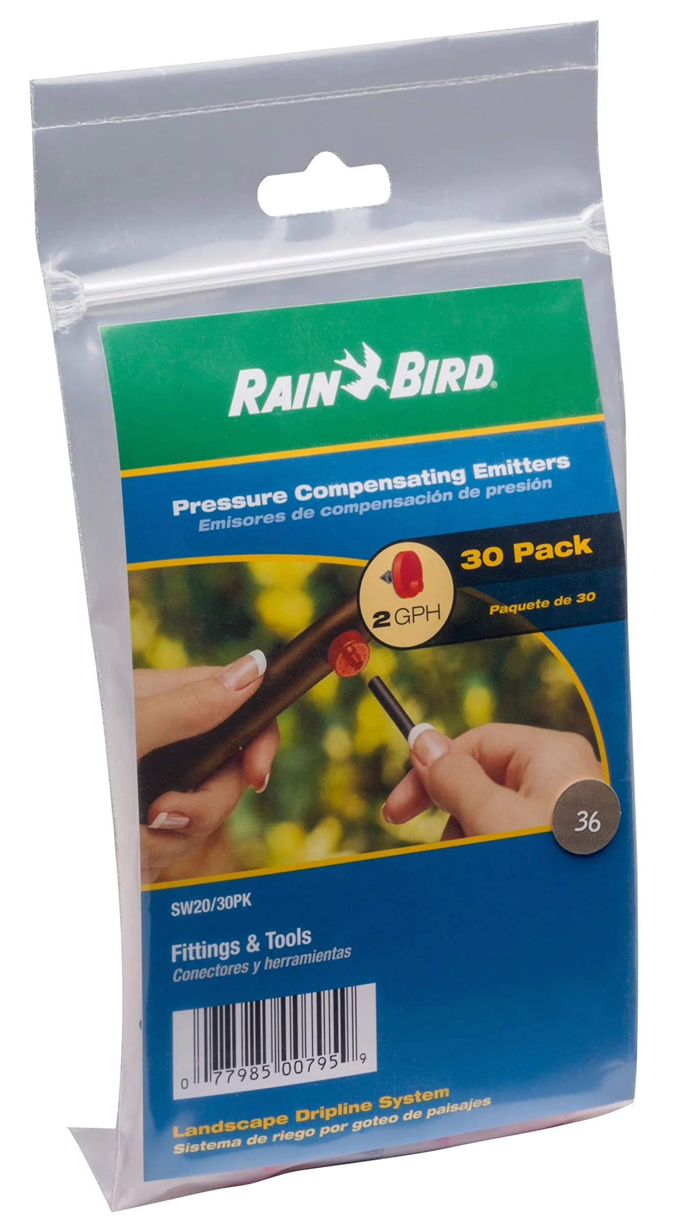 Rain Bird SW20-30PS Goutteurs d'arrosage Goutte à Goutte 7,7 L/h Rouge/Noir