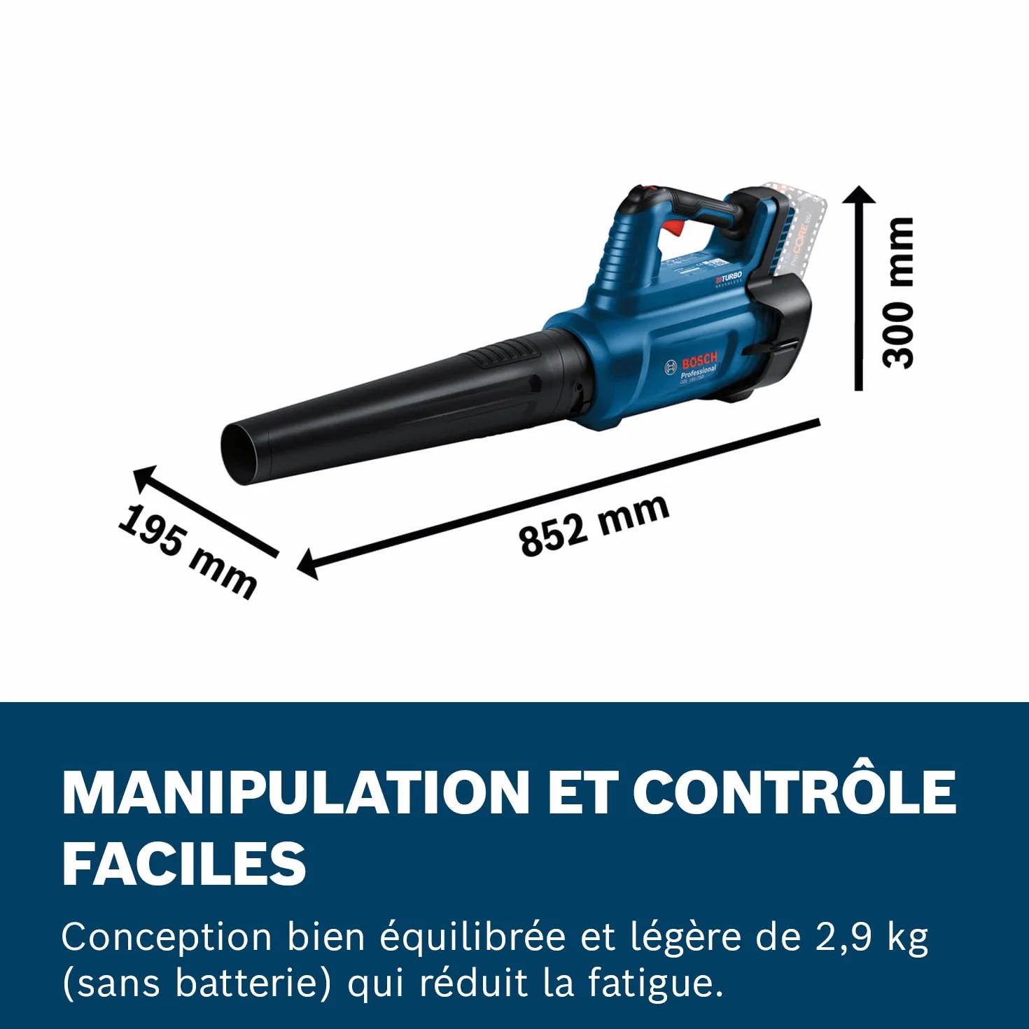 Bosch Professional souffleur sans-fil BITURBO GBL 18V-750 780 m³/h 198 km/h vitesse variable