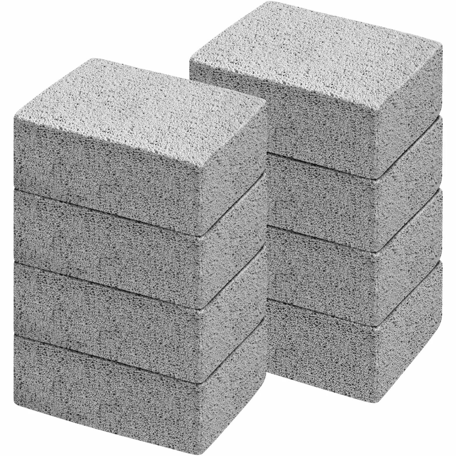 Pierres Nettoyage Grille Barbecue 8 Pcs, Pierre Abrasive Crepiere 10x7x4 cm, Réutilisable pour Grill, Poêles et Carreaux
