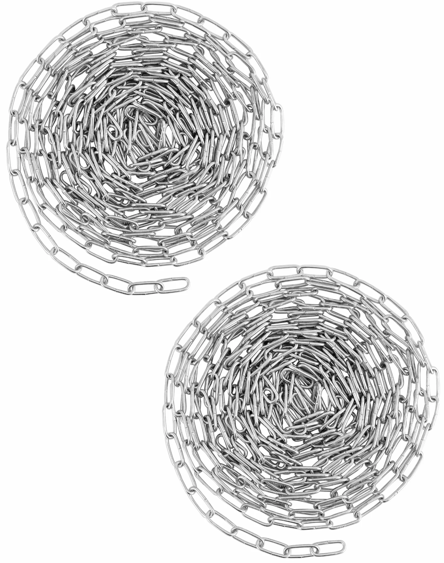 QWORK® 2 Pièces Chaîne acier galvanisé - Ø 2 mm - 5 m - résistant à la rouille - pour corde à linge/plantes suspendues/chaîne pour chien/antivol de vélo/décoration DIY