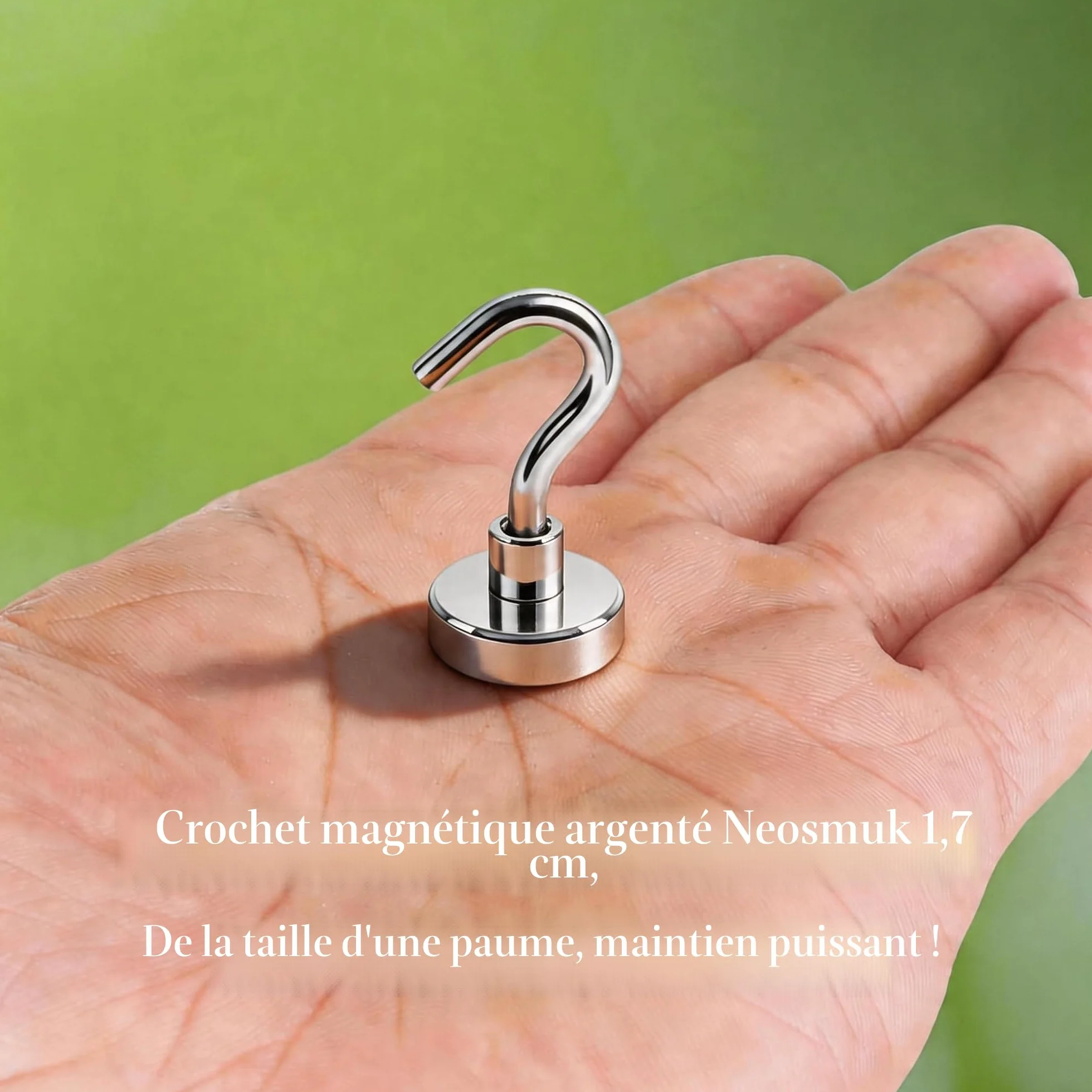 Neosmuk – Lot de 10 crochets magnétiques extra puissants 10 kg avec crochet pour réfrigérateur, crochet robuste pour plafond, petit crochet magnétique pour camionnette, mur (blanc)