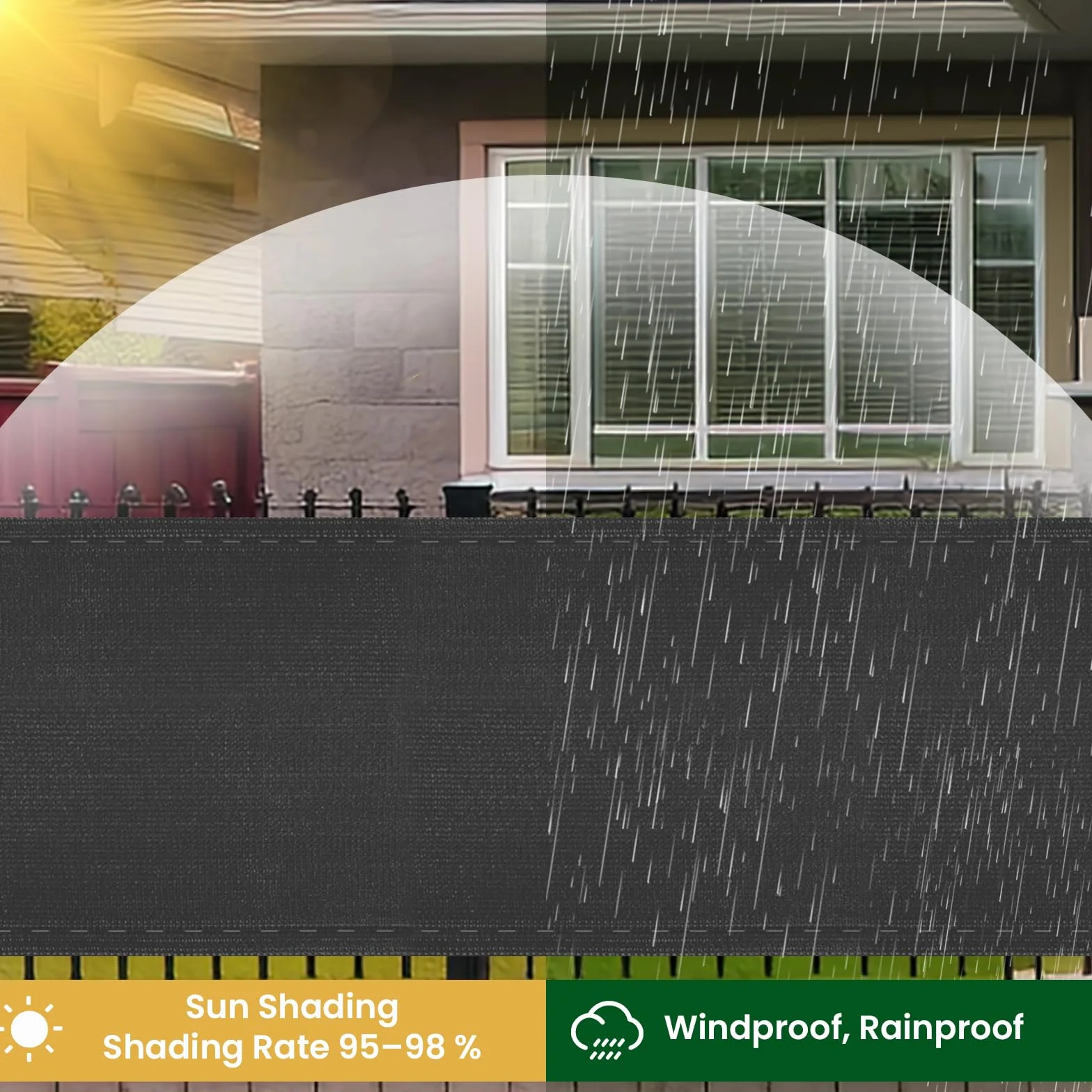 WOLTU Brise Vue Jardin Extérieure HDPE 280g/m² 1,5x10 m Anthracite Protection Soleil Vent UV