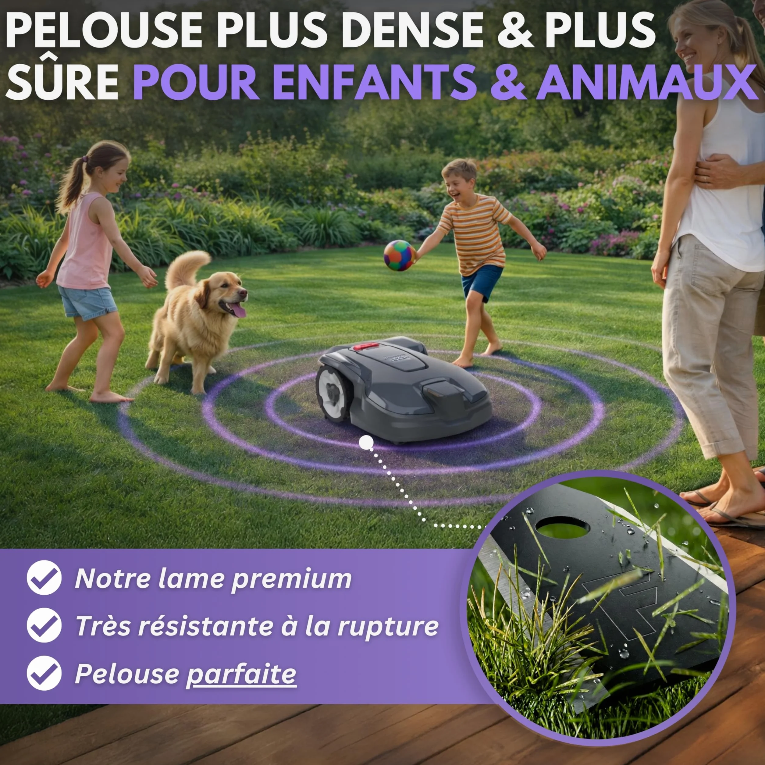 Lames de Tondeuses Robots Carbone Filzada 45x Compatible Husqvarna Automower Gardena Sileno Yard Force