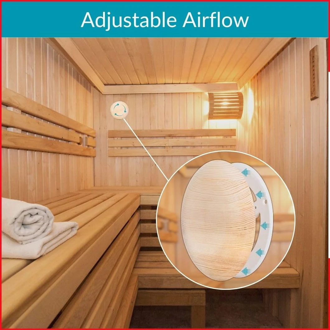 Diffuseur d’Air pour Sauna en Bois de Pin 100 mm – Bouche de Ventilation Ronde pour Mur ou Plafond