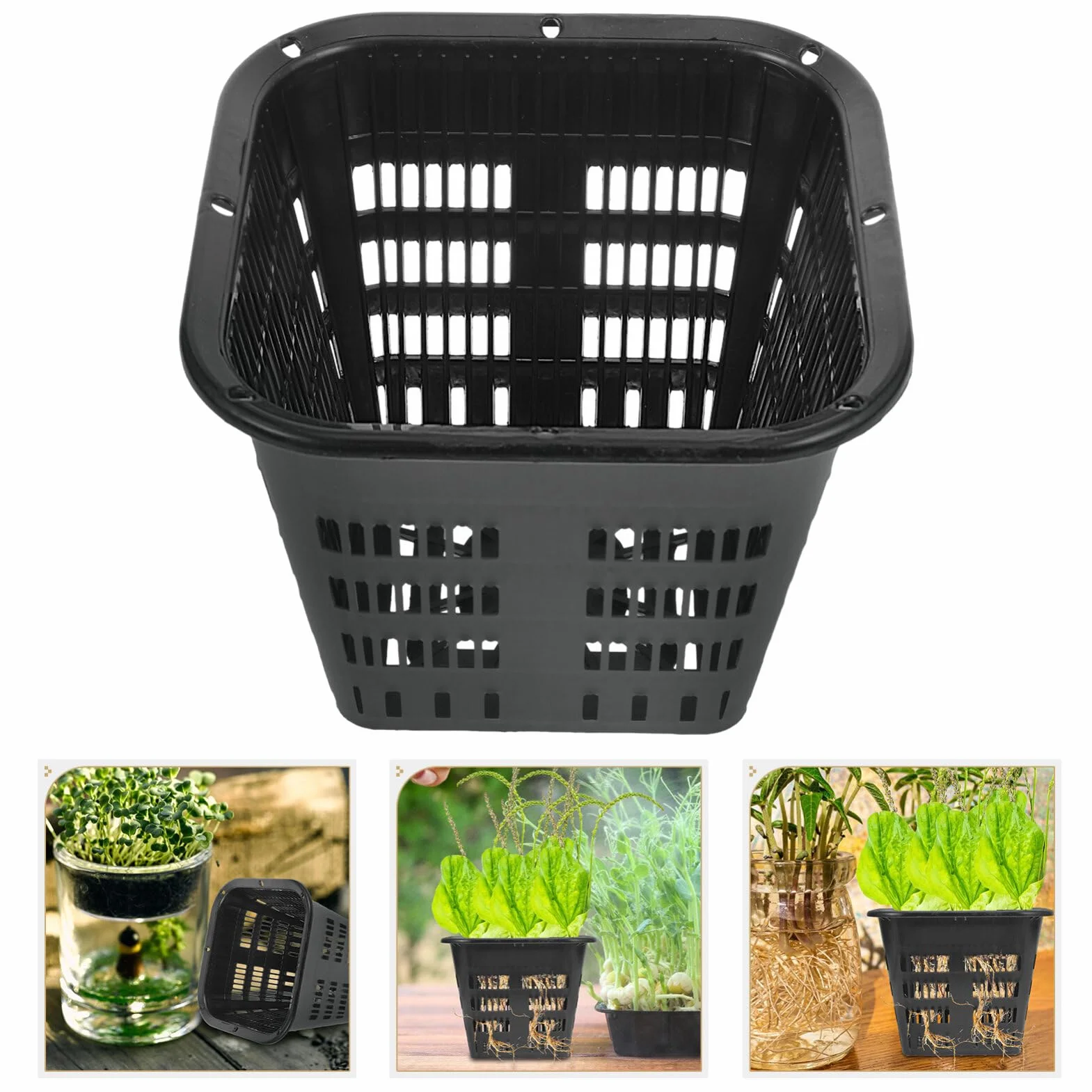 Supvox Lot de 8 paniers à légumes hydroponiques - Pot en maille carré plastique