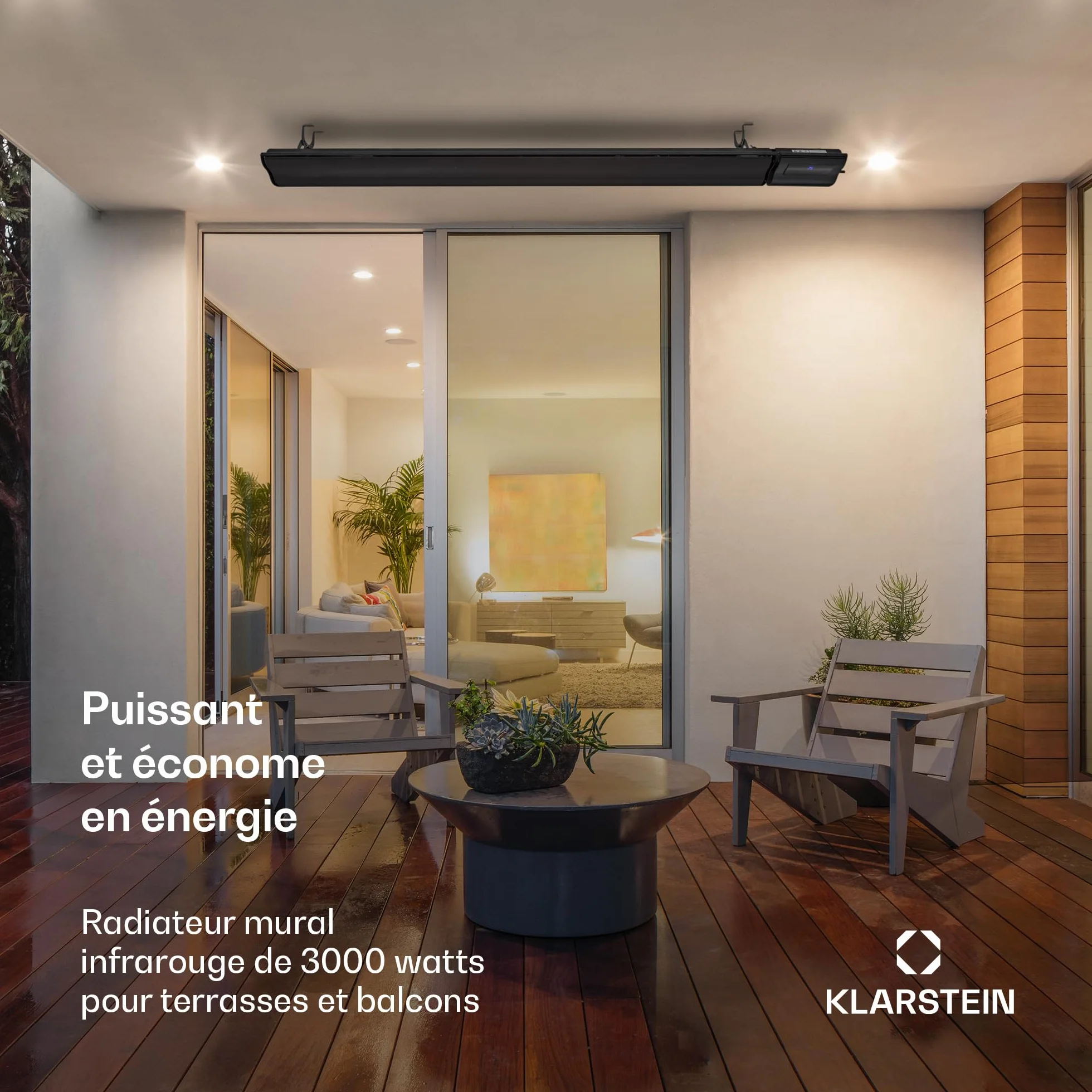 Blumfeldt Chauffage Electrique à Infrarouge 3000W Jardin Terrasse IP44 Télécommande Minuterie