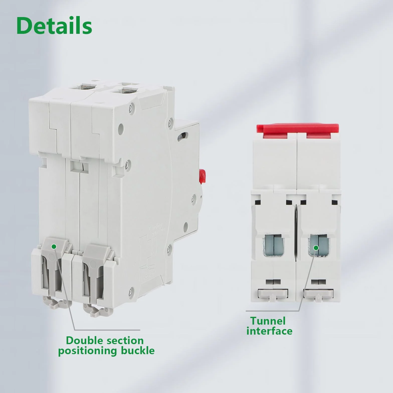 Wengart Disjoncteur CC 500V 40A - Protection Magnétothermique 2 Pôles - Spécial Solaire Photovoltaïque, Camping-Car et Batteries - Montage Rail DIN - Polarisé (+/-) - DZ47-63Z