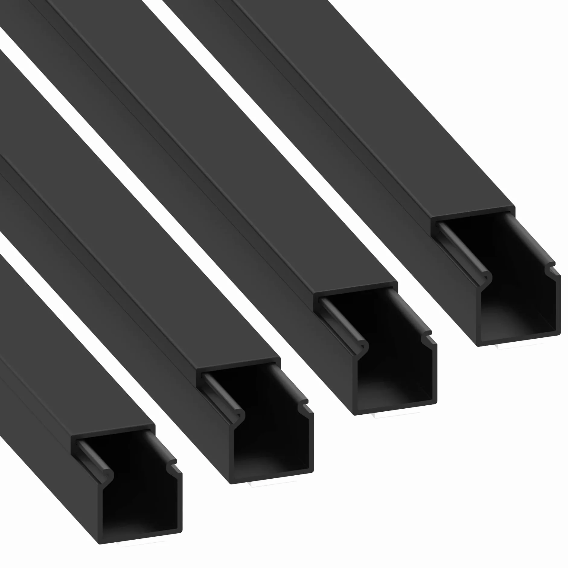 Cablecoach L1515SW4 - Goulotte autocollante - 15 x 15 mm - 4 m (1 m de Longueur x 4) - Noir