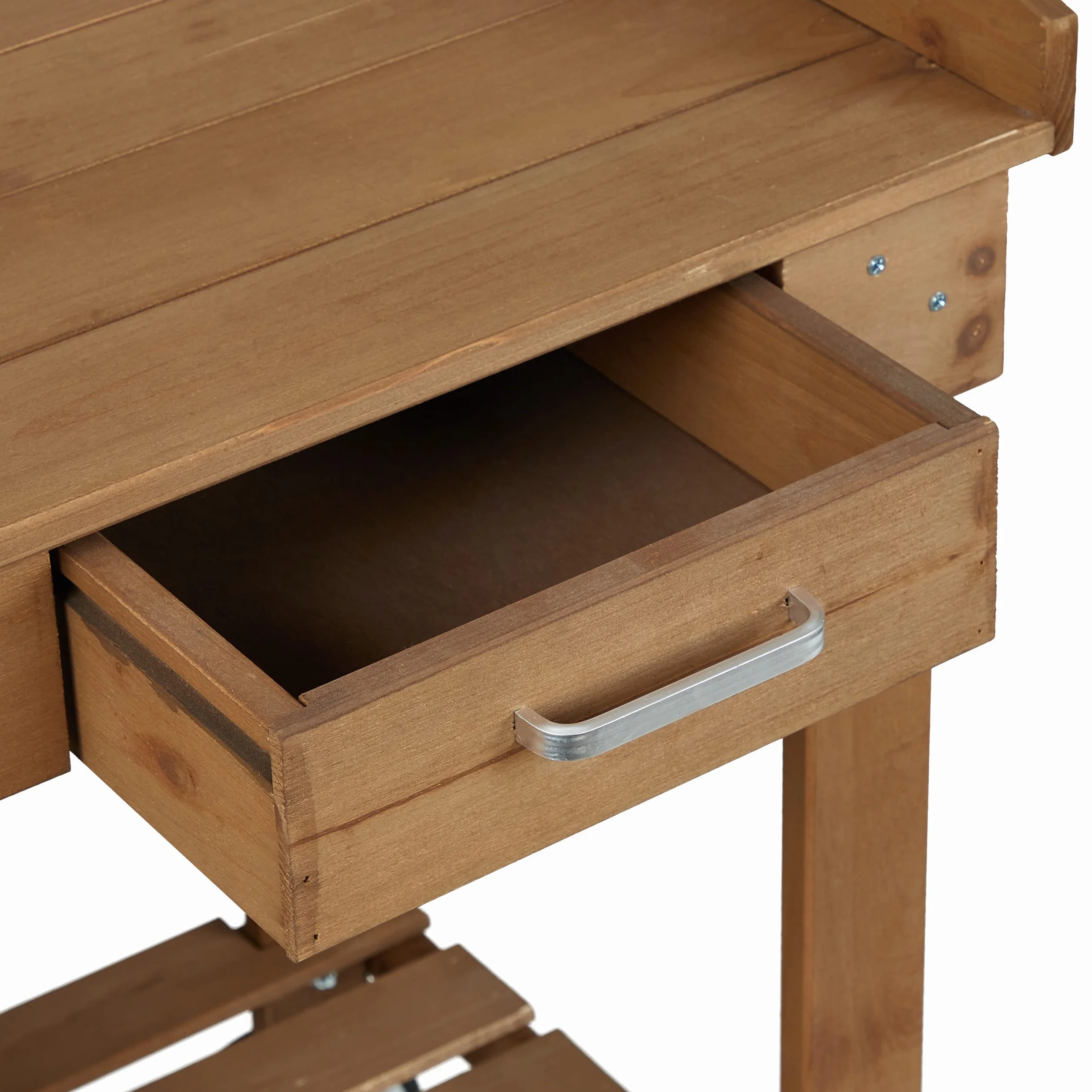 Relaxdays Table pour Plante avec Roulettes, Bac et Tiroir, Bois, Plastique, 120 x 97 x 49 cm, Brun