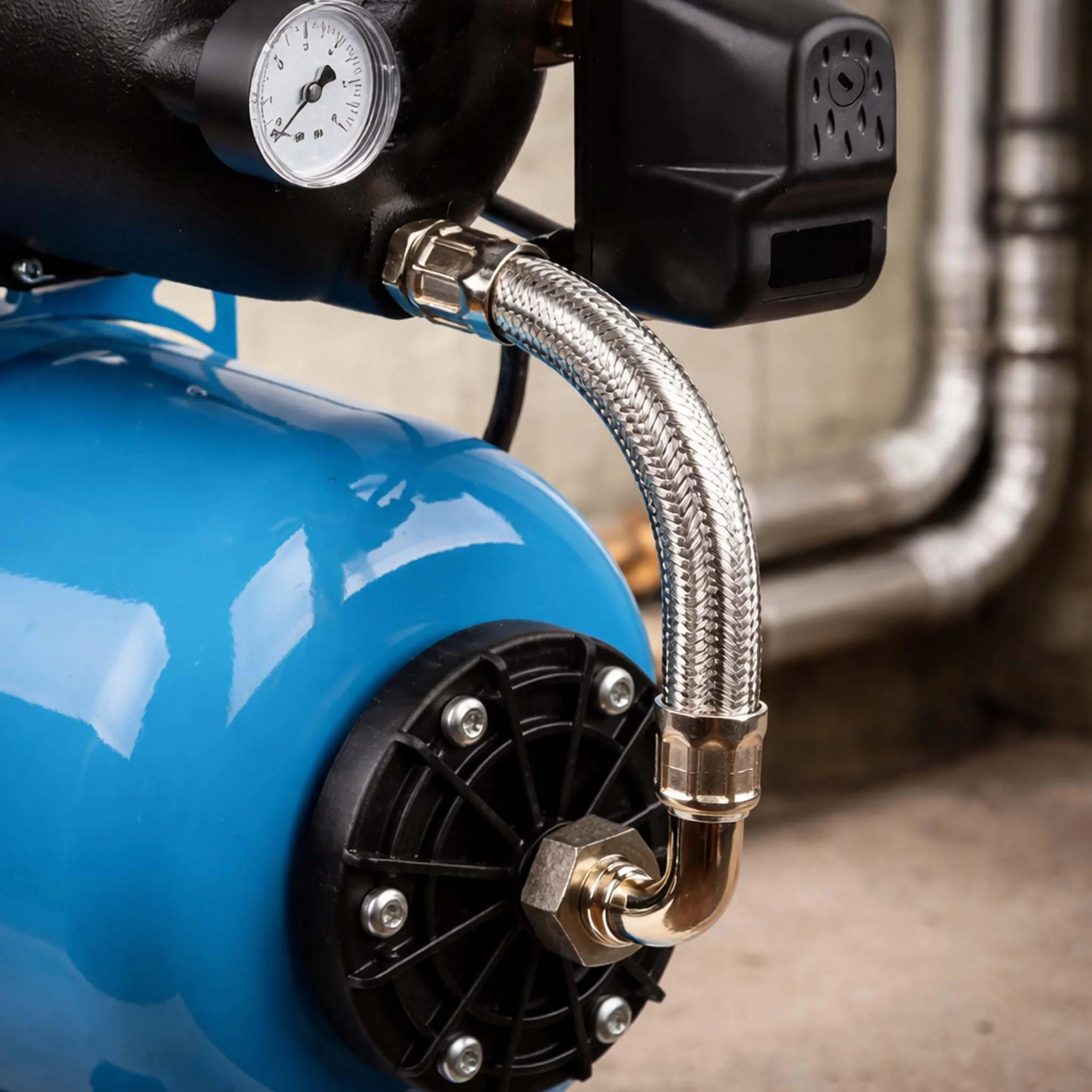 Tuyau Eau Acier 0,6m DN25 (1") Installation Domestique Tuyau Blindé Réservoir Vessie