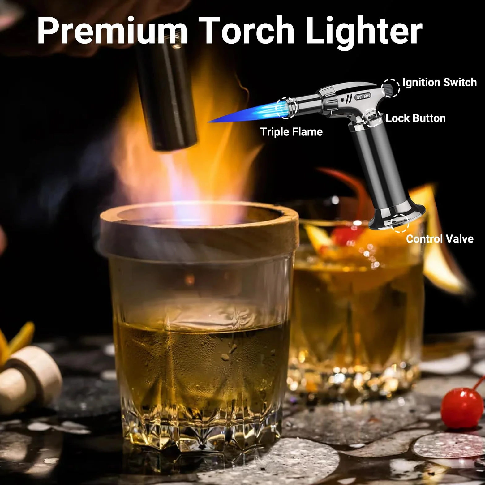 Kit Fumoir Whisky Nostalgia Smoker pour Boissons, Bourbon, Steak, Poisson et Fromage - Infusion de Fumée