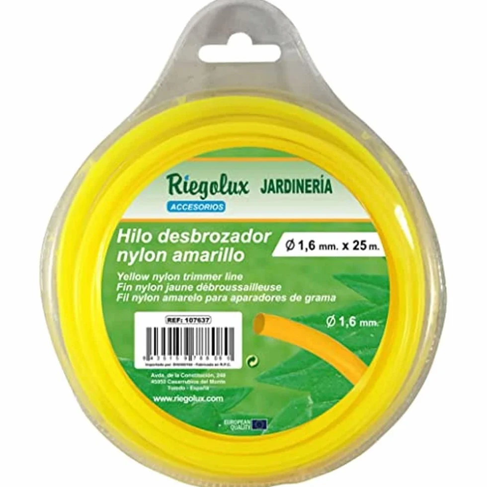 RIEGOLUX Fil de débroussailleuse Nylon Rond 1,6 mm x 25 m Jaune