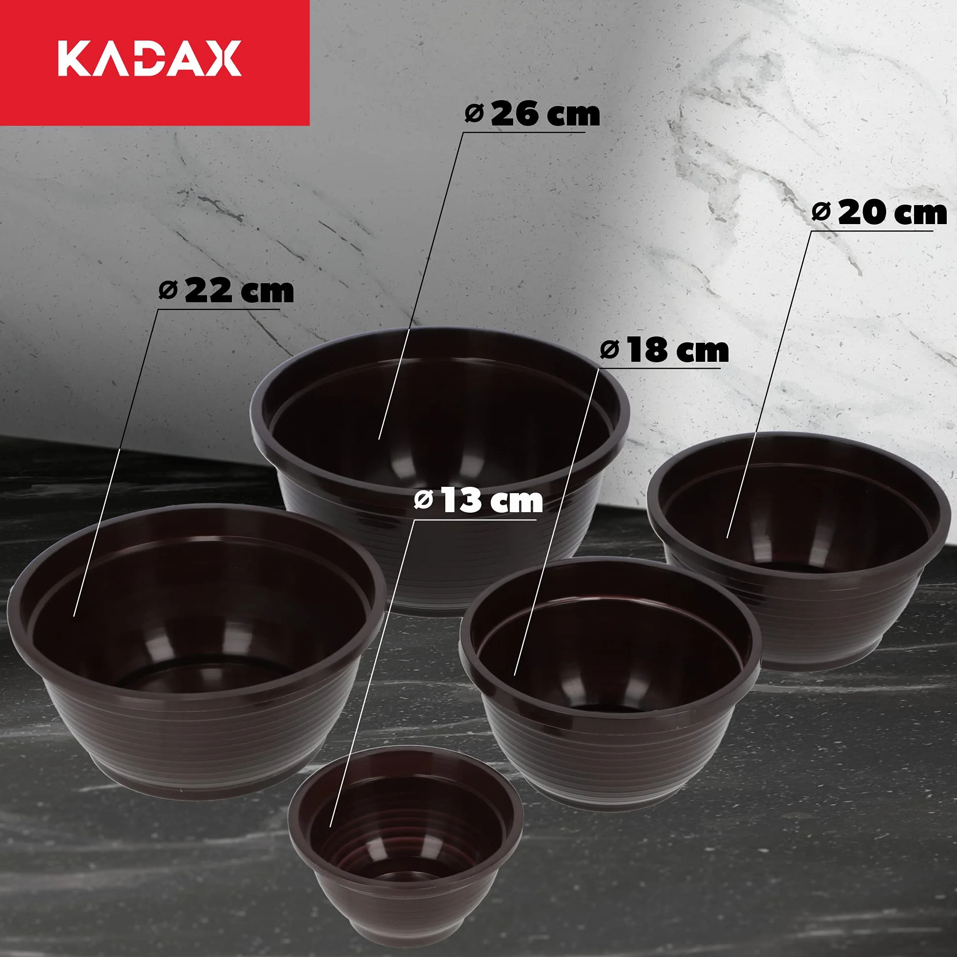 KADAX Pot en plastique rond résistant aux intempéries pour extérieur ⌀ 13 cm brun