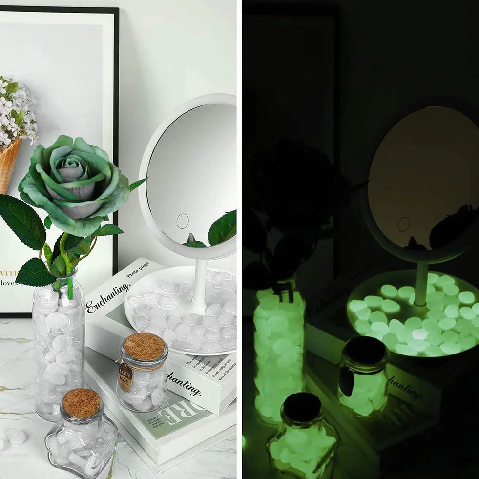 Lot de 50 galets phosphorescents jaunes pour jardin SPORTARC