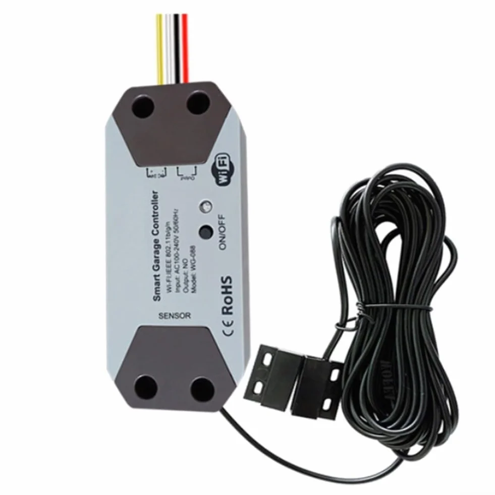 Contrôleur intelligent d'ouverture de porte de garage TUYA 12-24 V avec capteur magnétique, accès à distance sans fil, intégration vocale, notifications d'état de porte en temps réel, fonctionnalités