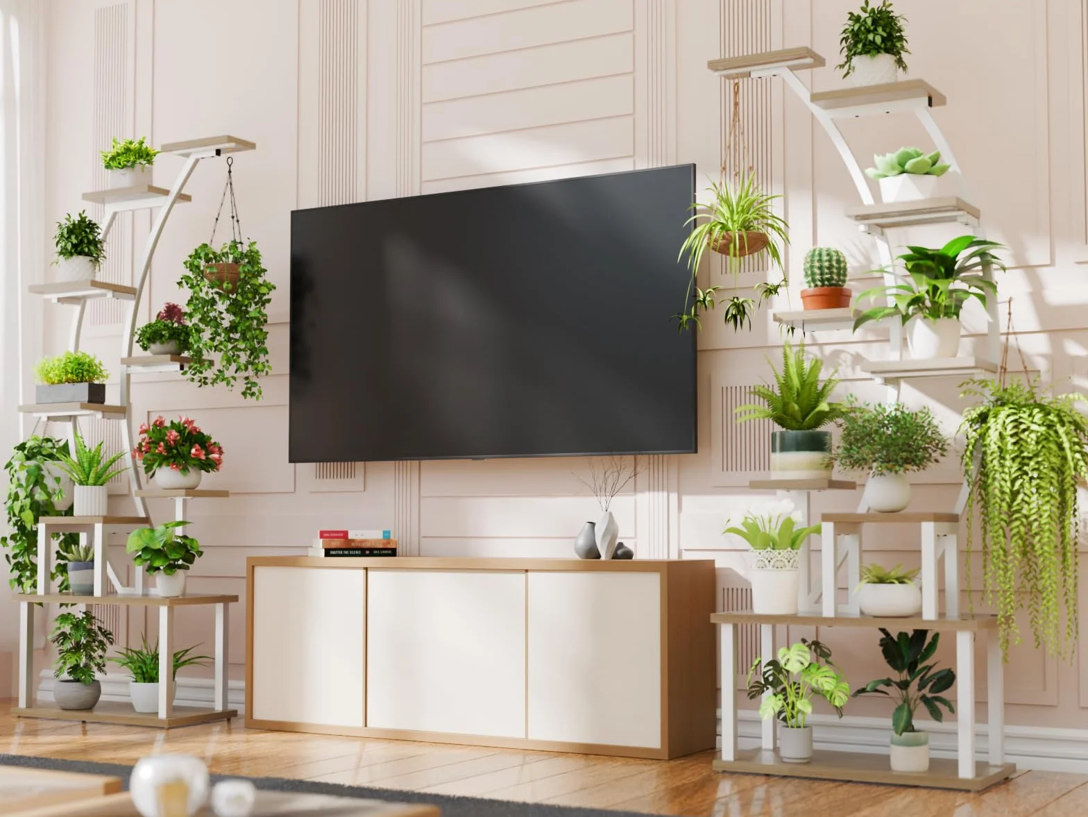 BACEKOLL Support pour plantes d'intérieur étagère métal 9 niveaux 160 cm lampe de croissance