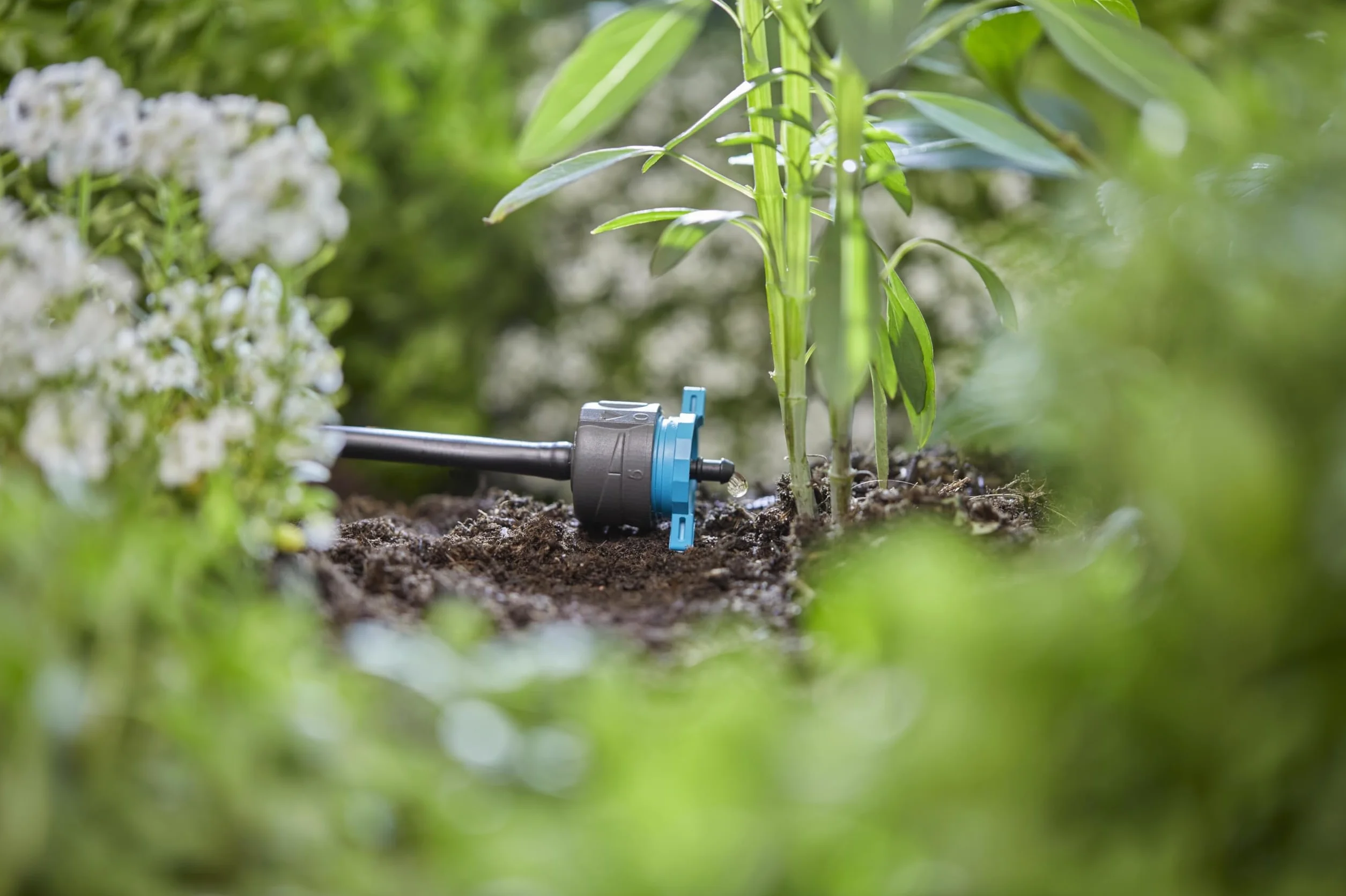 Gardena Micro-Drip Système Goutteur d'Extrémité Réglable, Régulateur de Pression, Embout Irrigation Goutte à Goutte, pour Plantes Hauteurs de Pot (13304-20)