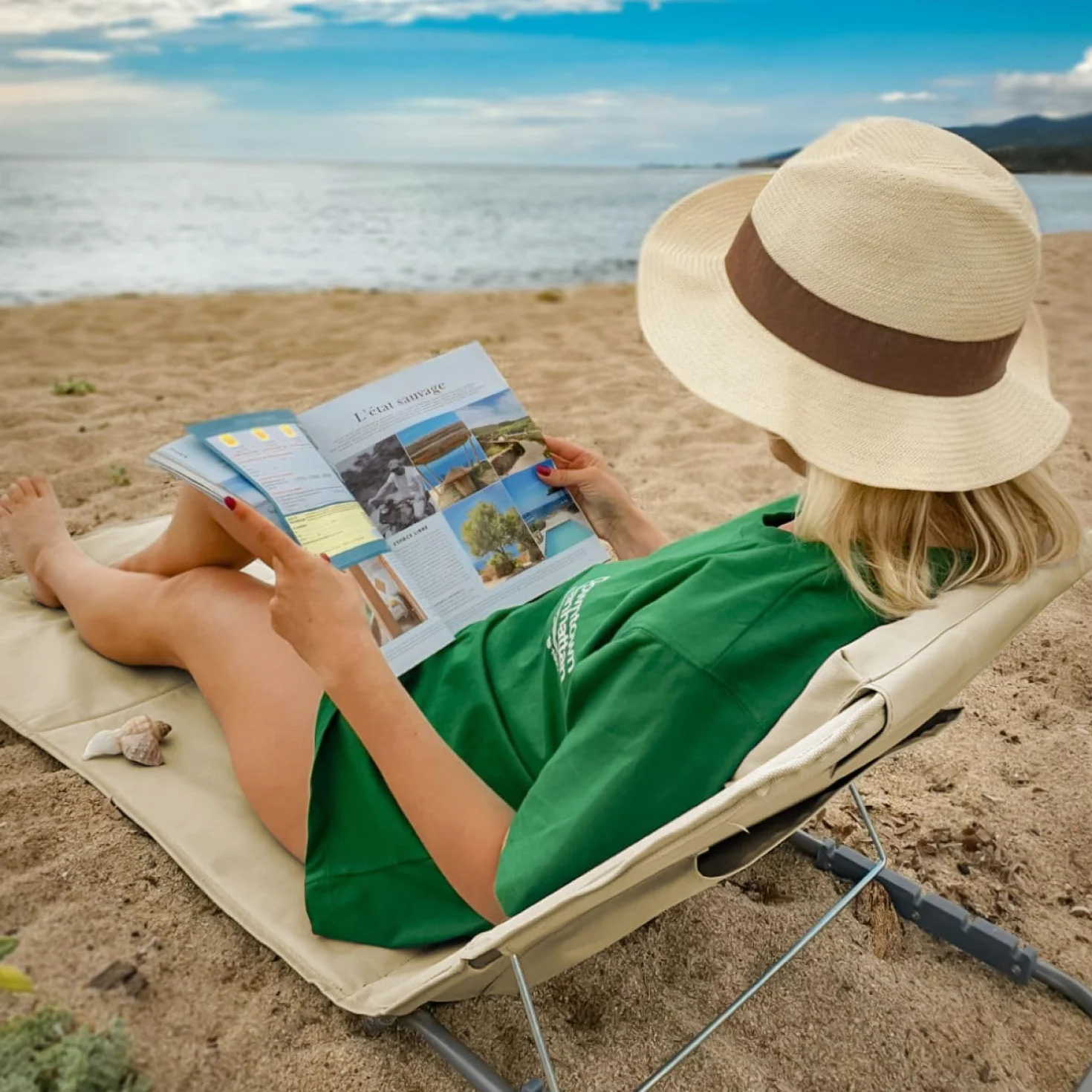 Matelas de Plage avec Dossier inclinable et Sac de Transport