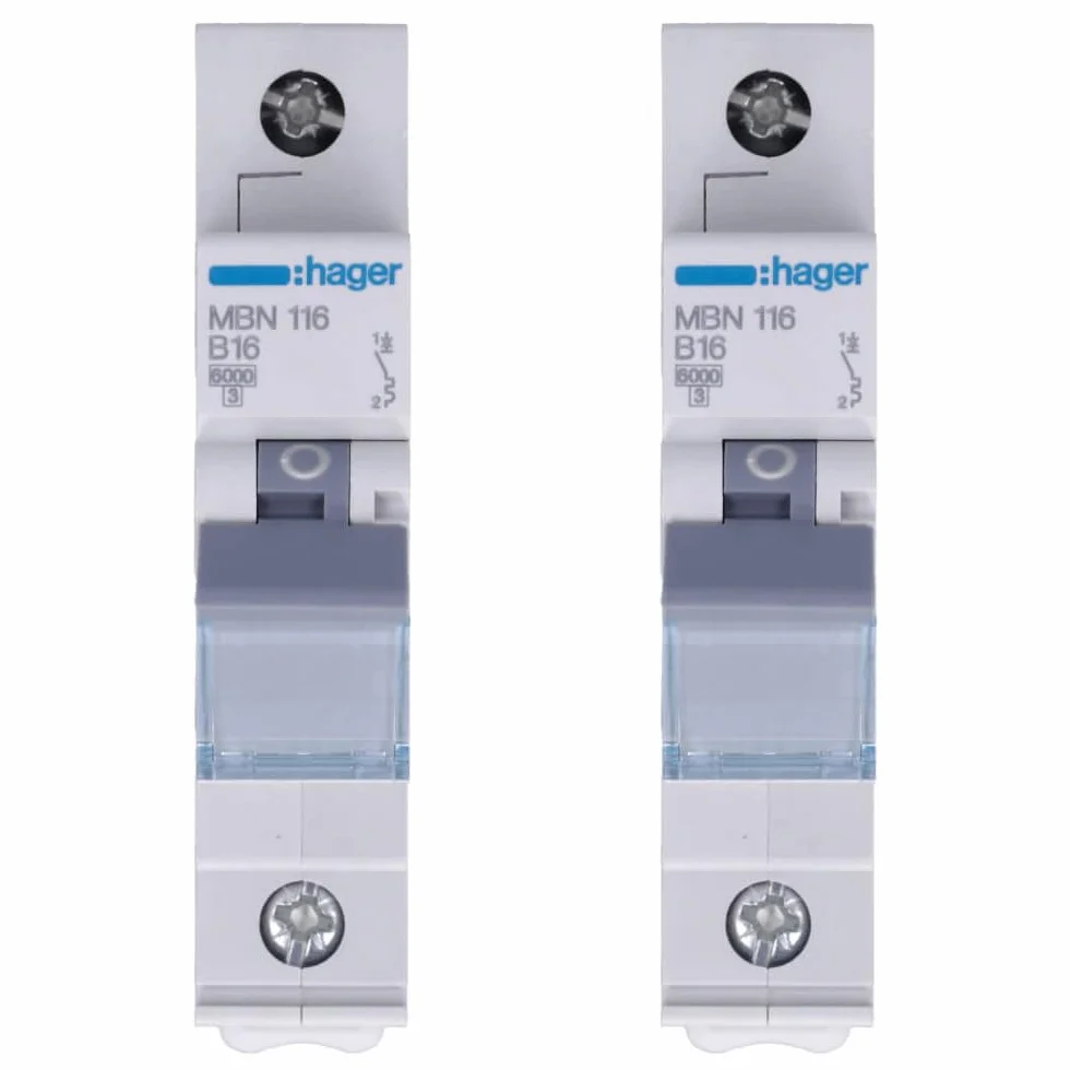 HAGER mbn116 1 pôle Disjoncteur 16 A 2 STUECK