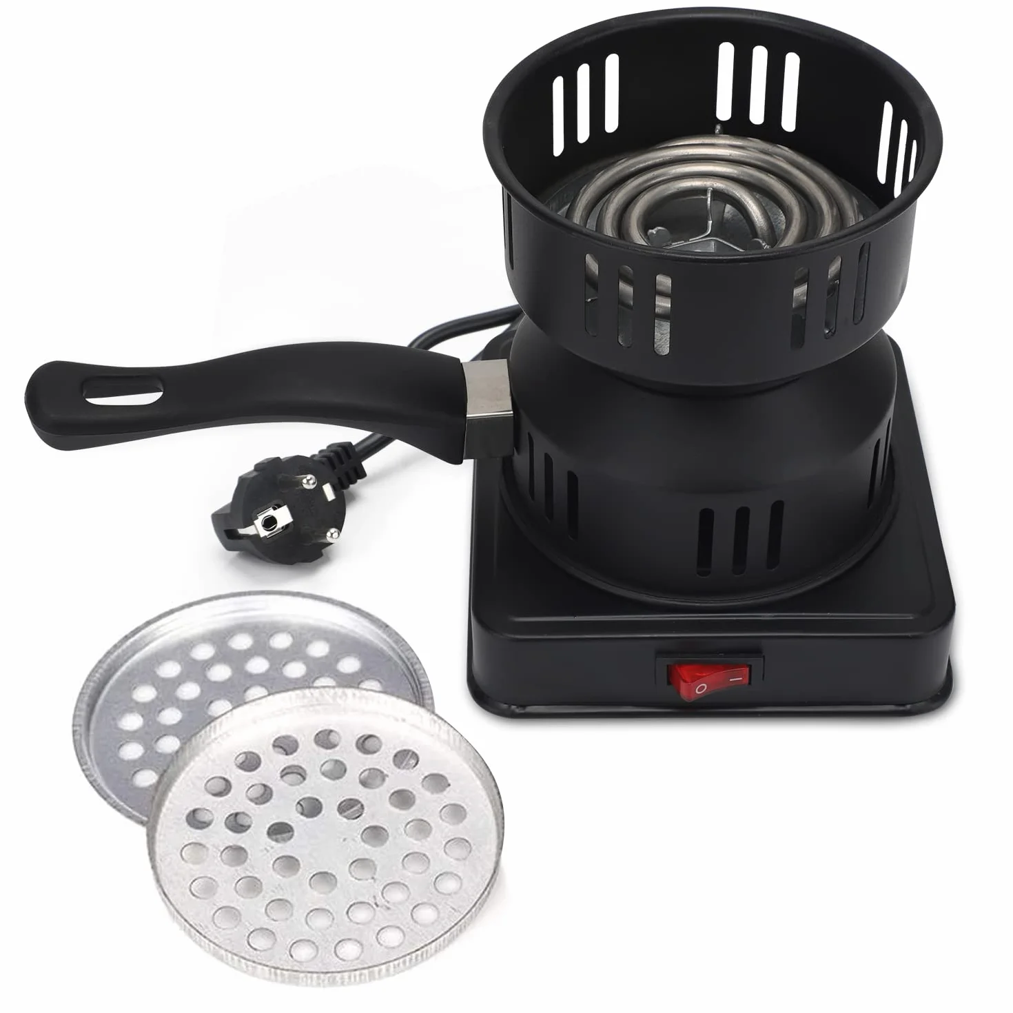 Allume Charbon Électrique 450-600W Plaque Chauffante Barbecue Charbon de Bois Brûleur Câble