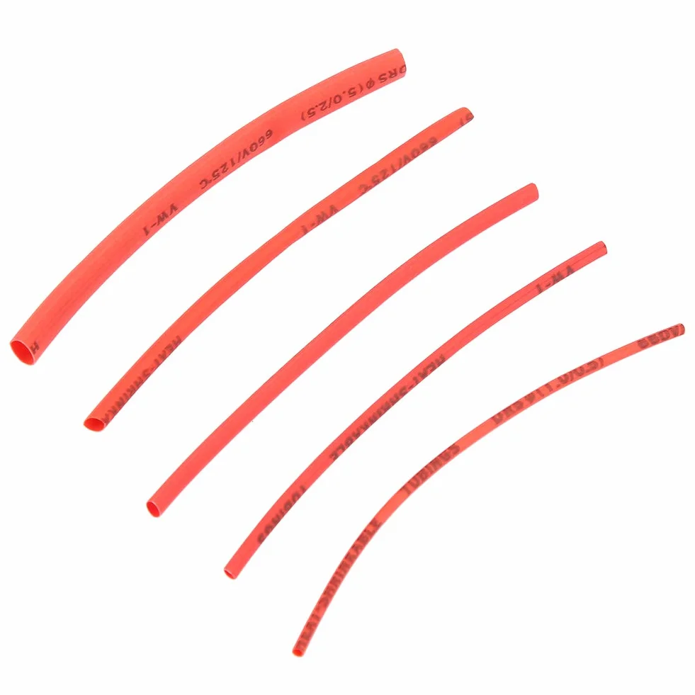 100pcs XLPE Thermorétractable Fil Électrique Câble Isolé Gaine Wrap Assortiment Tube Kit 5 couleurs 5Tailles 100mm pour Câble Joint Réparation Protection Mécanique