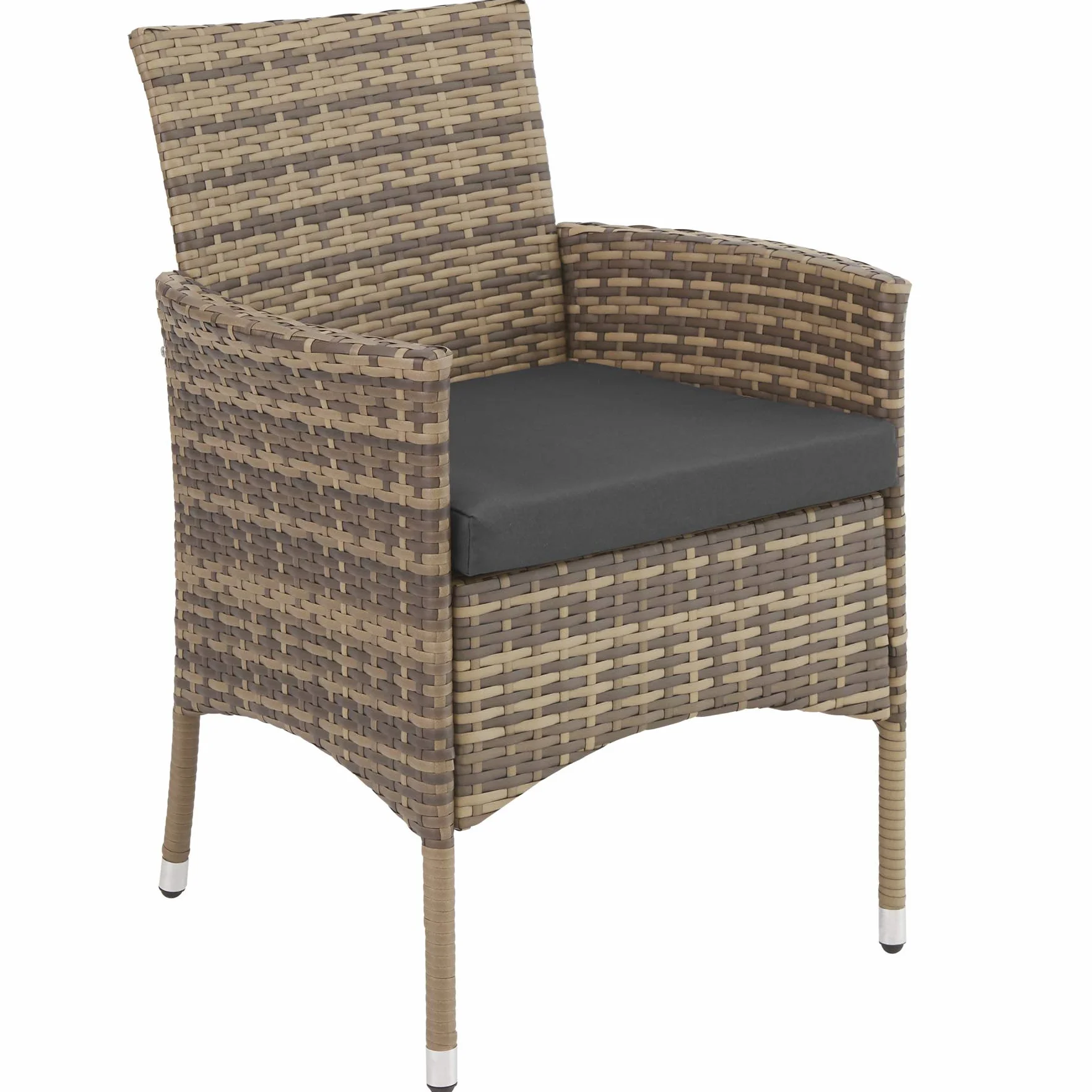 Ensemble Salon de Jardin Extérieur en Poly Rotin 2 Personnes Fauteuil Table avec Coussins Amovibles